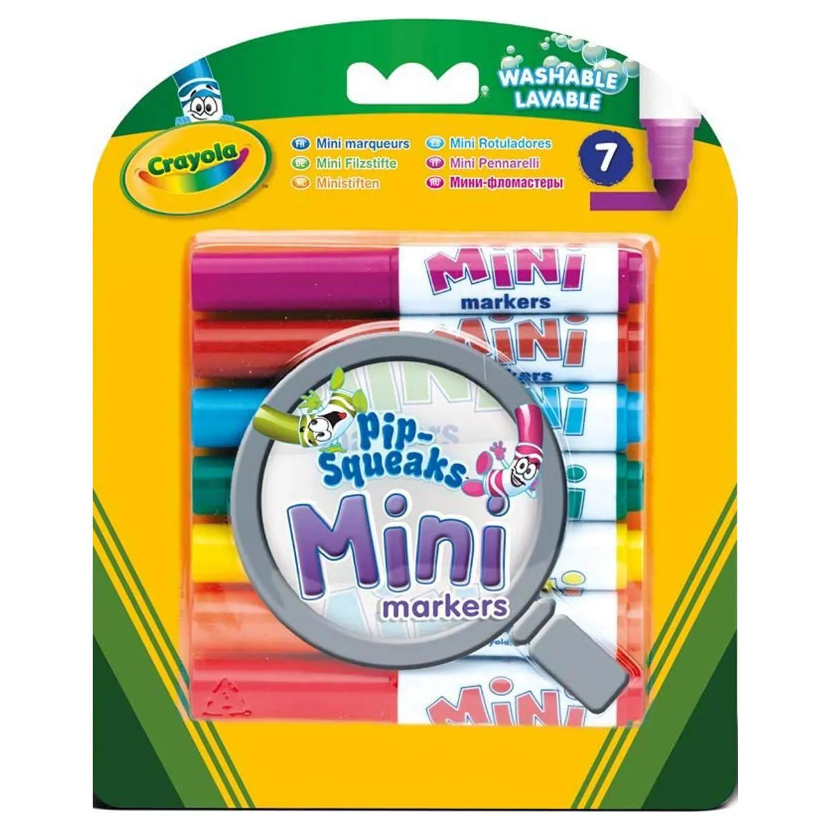 Crayola 7 Pip-Squeaks Washable Coloured Mini Markers