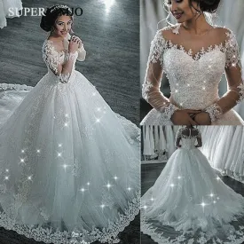 crystals wedding dresses 2020 lace appliqué elegant boho wedding gown vestido de novia