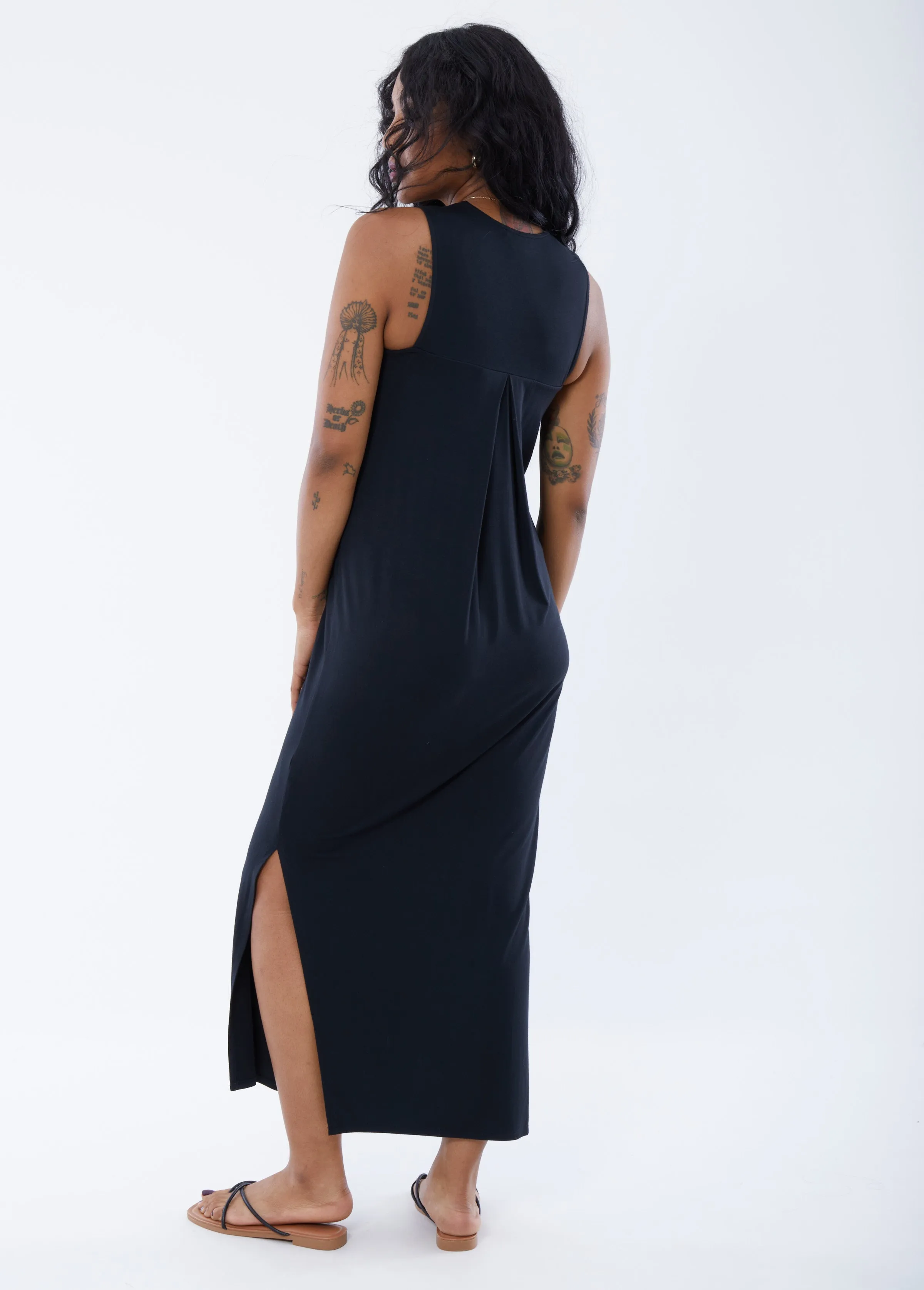 Draped Column Maternity Dress