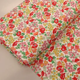 Dressmaking Floral Cotton Lawn - Oona - Pinks and Orange