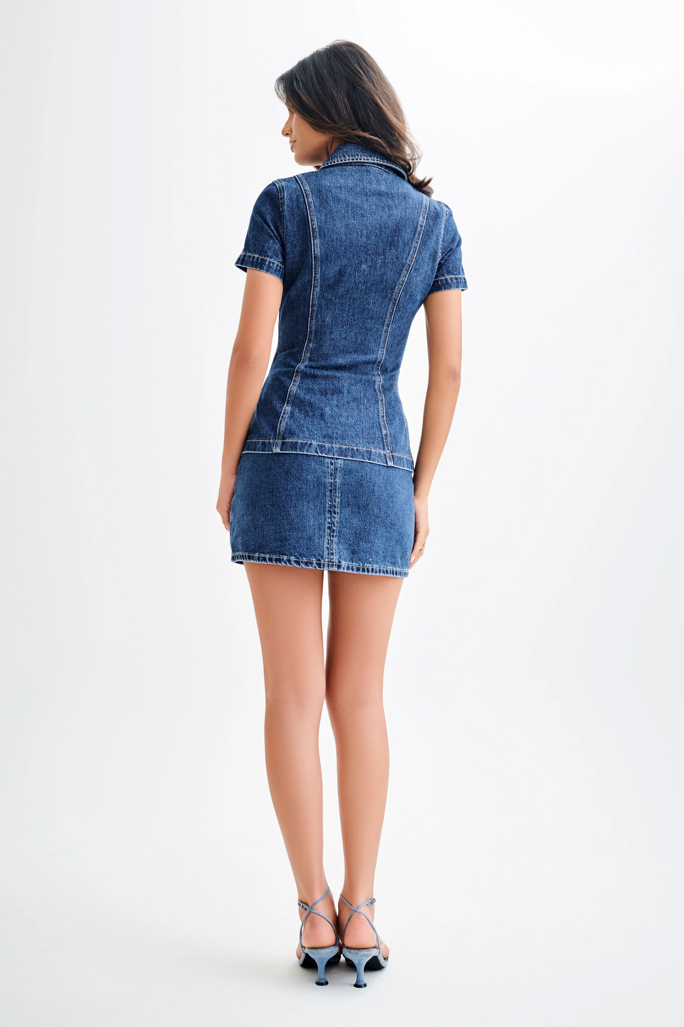 Ellie Denim Mini Skirt - Dark Blue