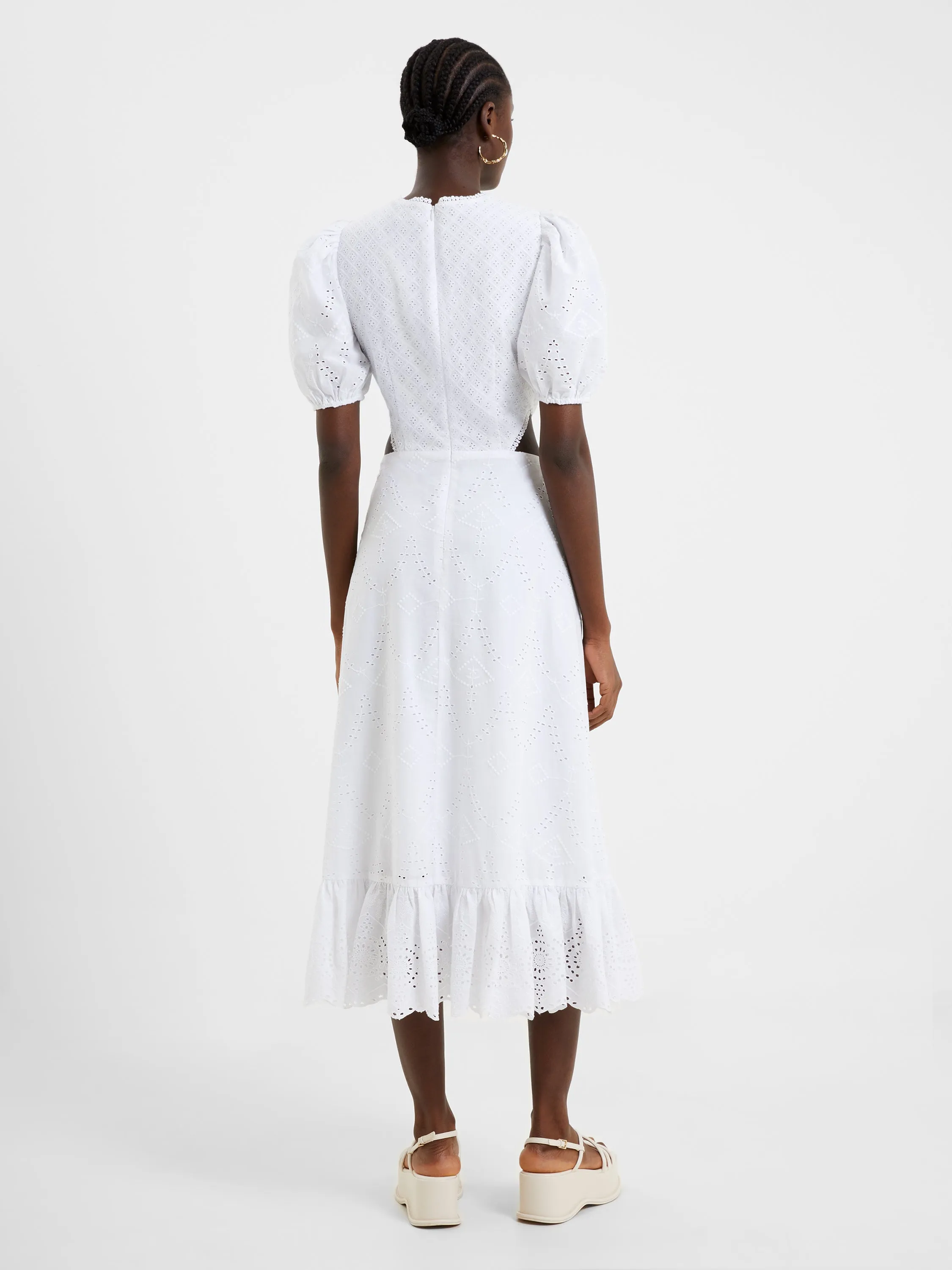 Esse Cotton Broderie Cut Out Midi Dress