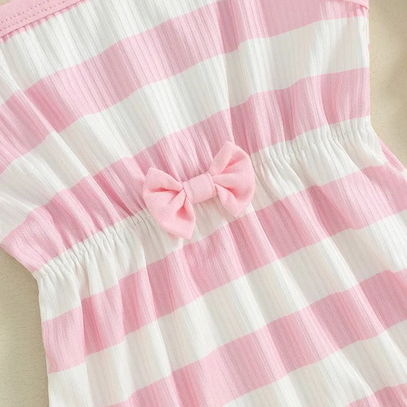 ESTHER Striped Bowtie Romper