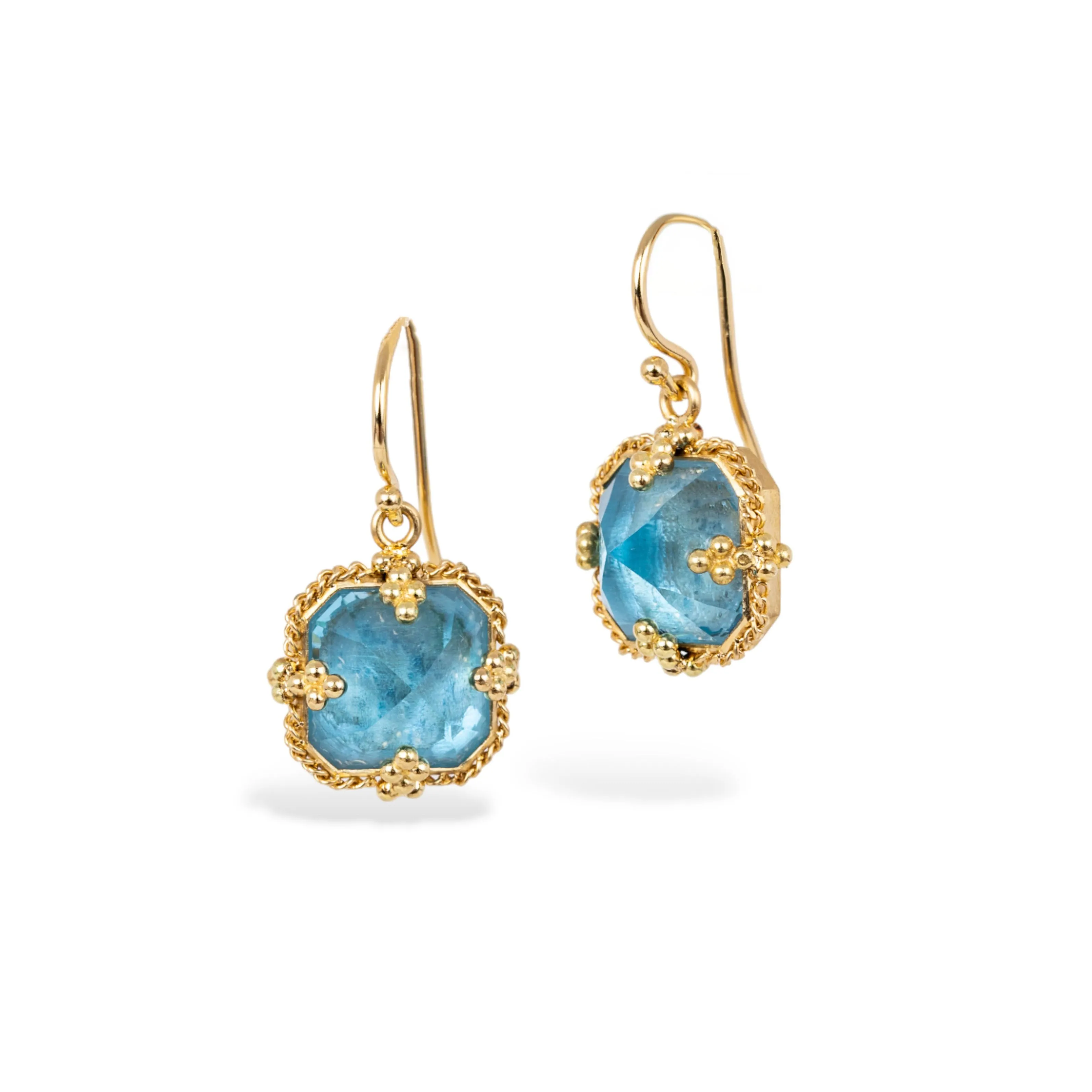 Faceted Blue Topaz Earrings