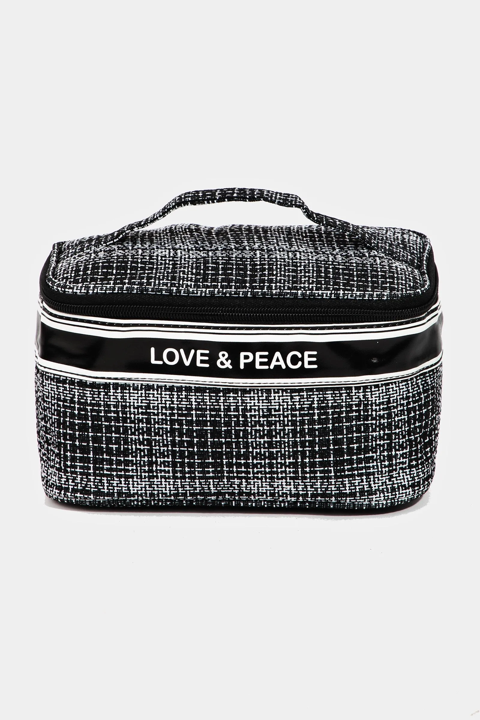 FAME LOVE & PEACE STRIPED HANDLE BAG