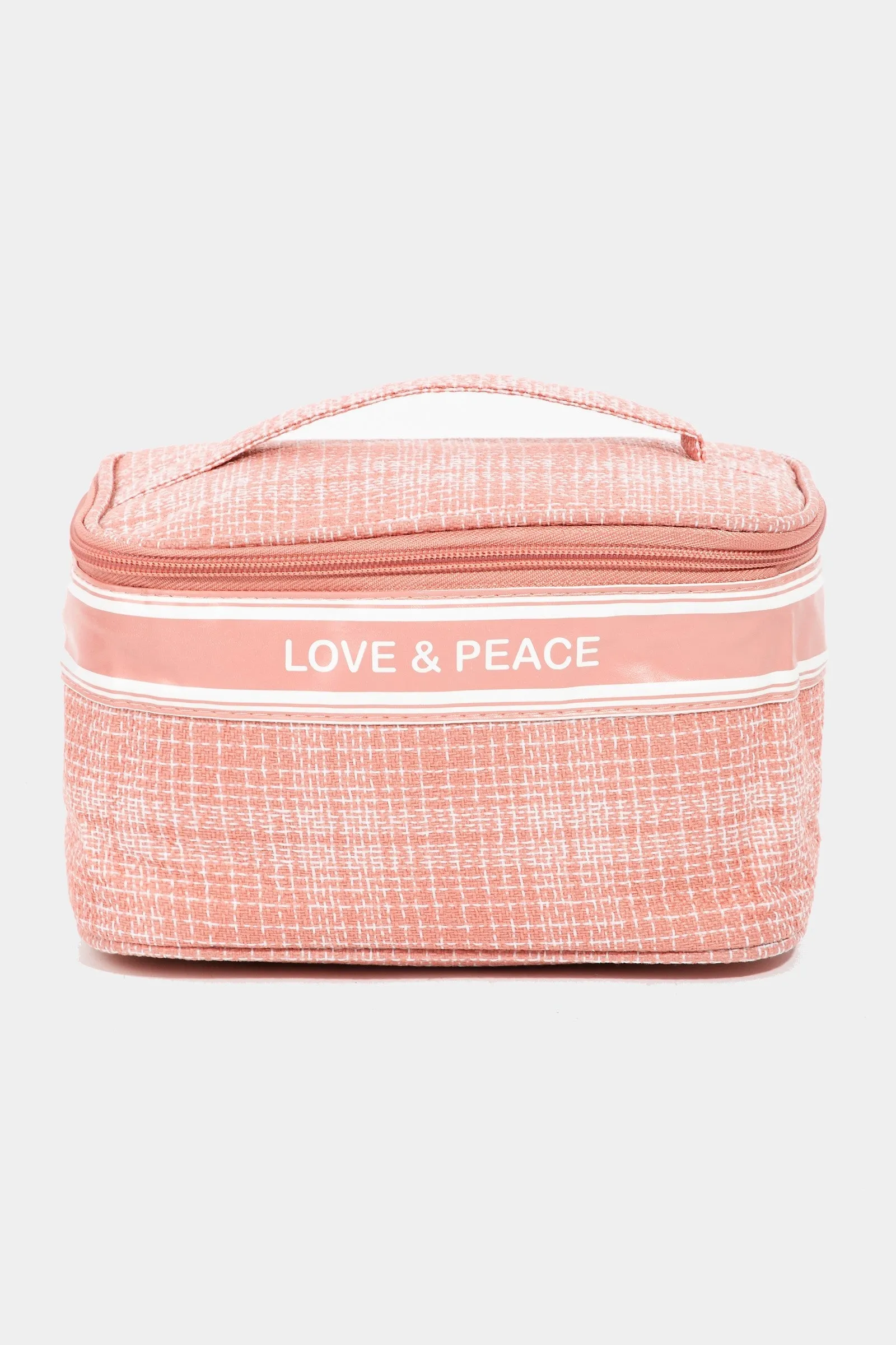 FAME LOVE & PEACE STRIPED HANDLE BAG