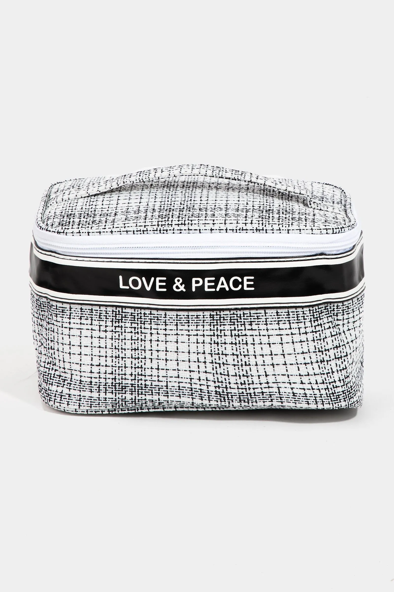 FAME LOVE & PEACE STRIPED HANDLE BAG