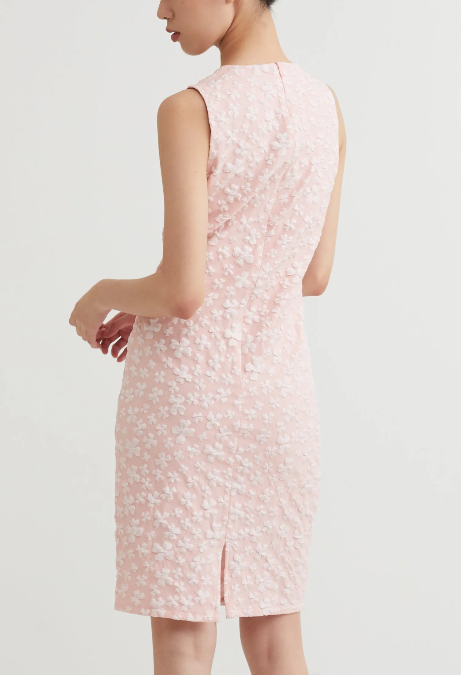 Floral Embossed Jacquard Midi Dress