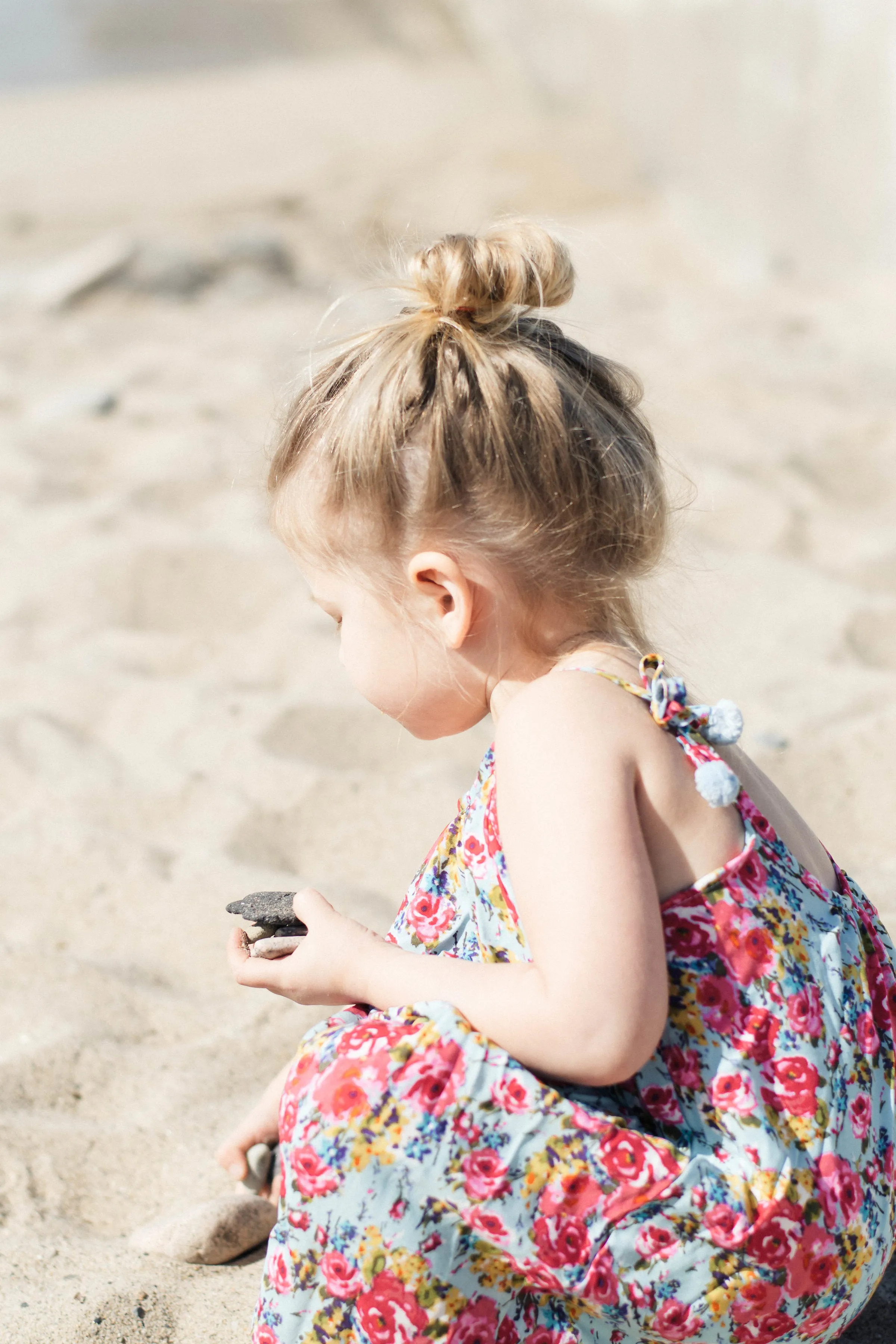 Floral Pom Pom Dress for Toddler Girls