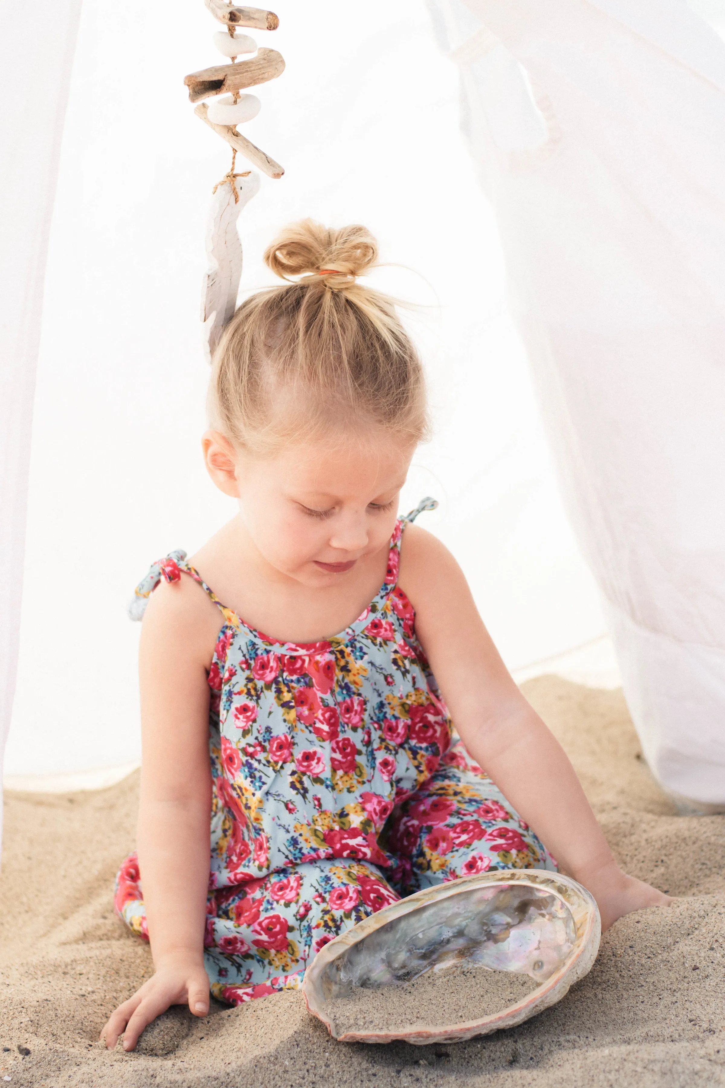 Floral Pom Pom Dress for Toddler Girls