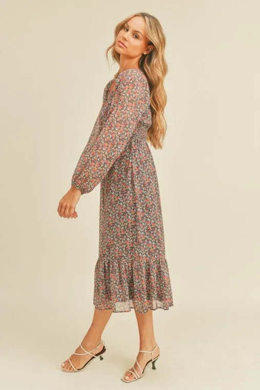 Floral Print Midi Dress