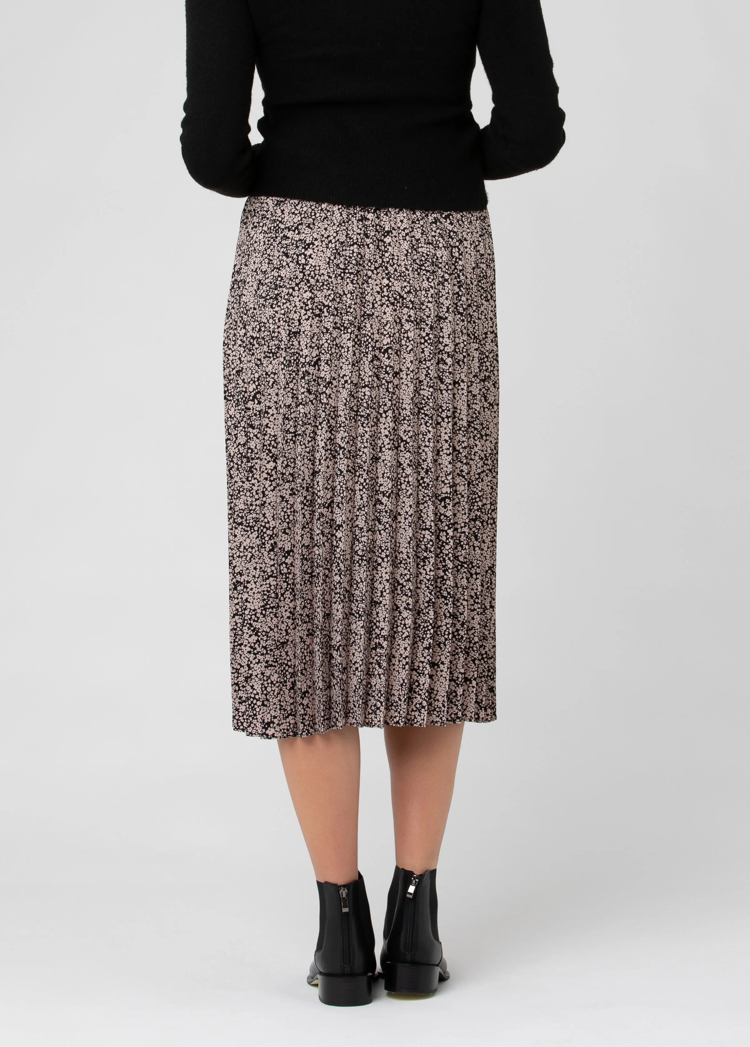 Florence Pleat Maternity Midi Skirt