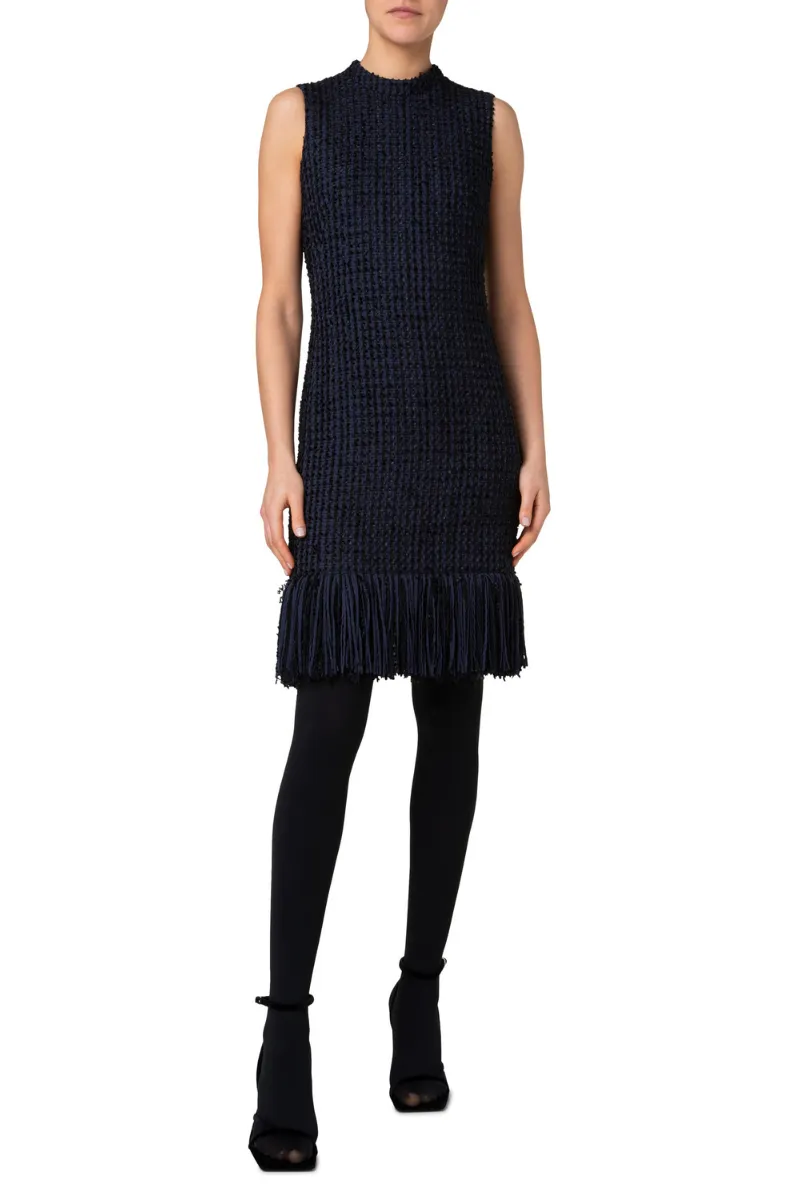 Fringed Tweed Dress