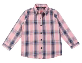 Girls Pink & Blue Regular Fit Checked Casual Shirt