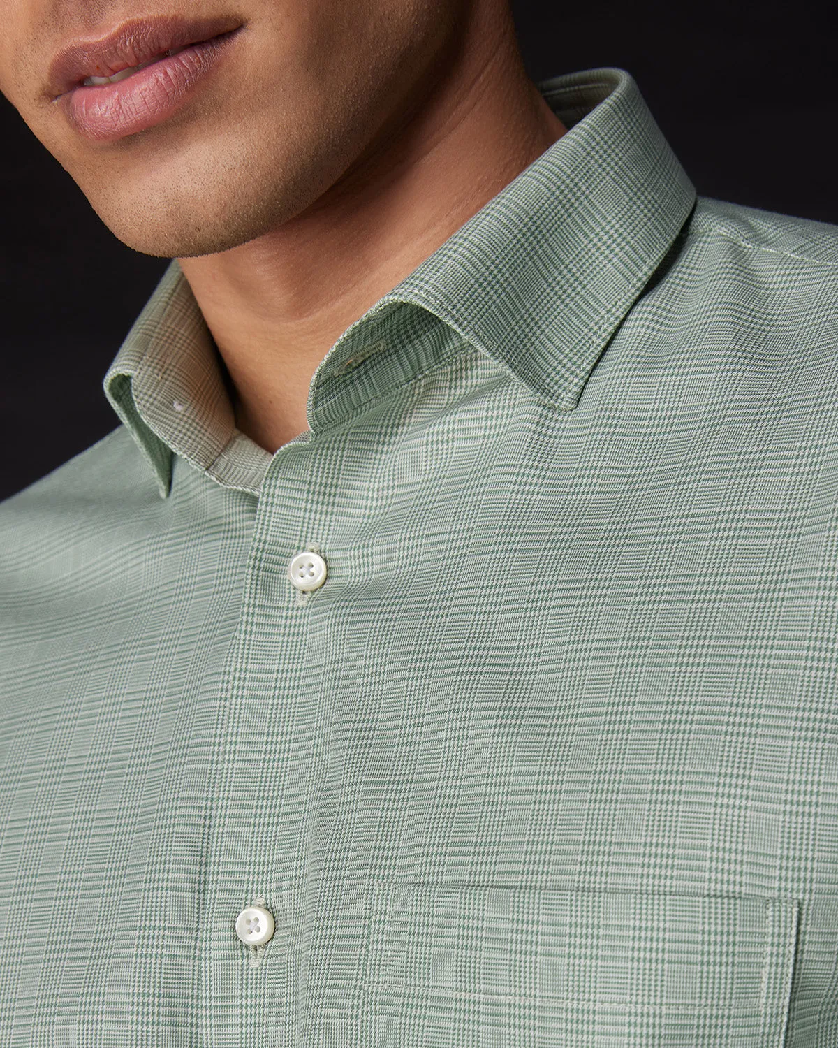 Glen Plaid Checked Shirt - Green