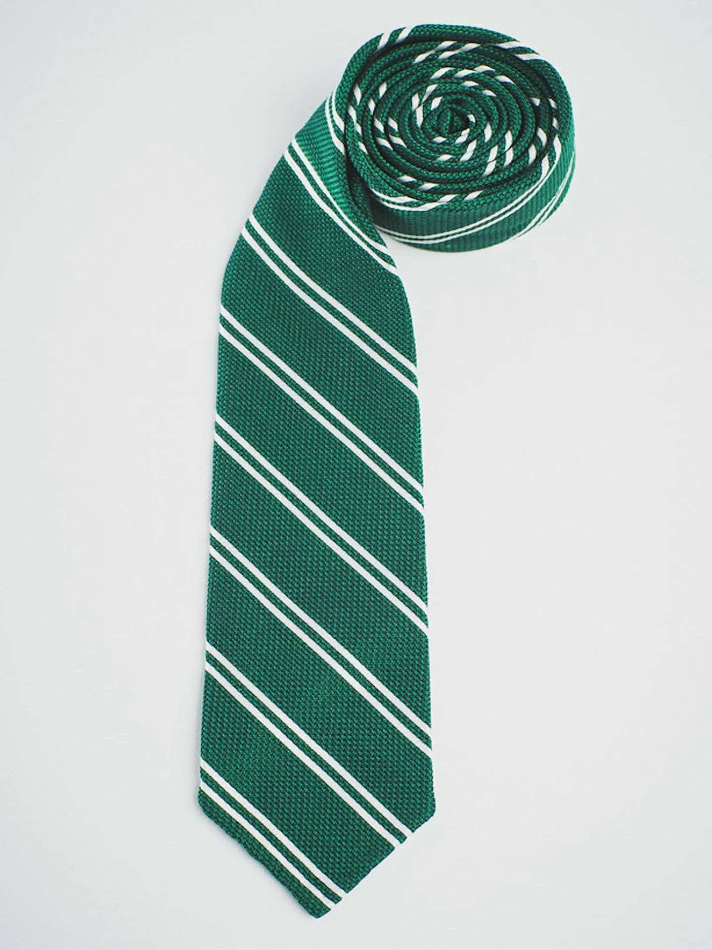 GREEN GRENADINE WITH WHITE DOUBLE STRIPES