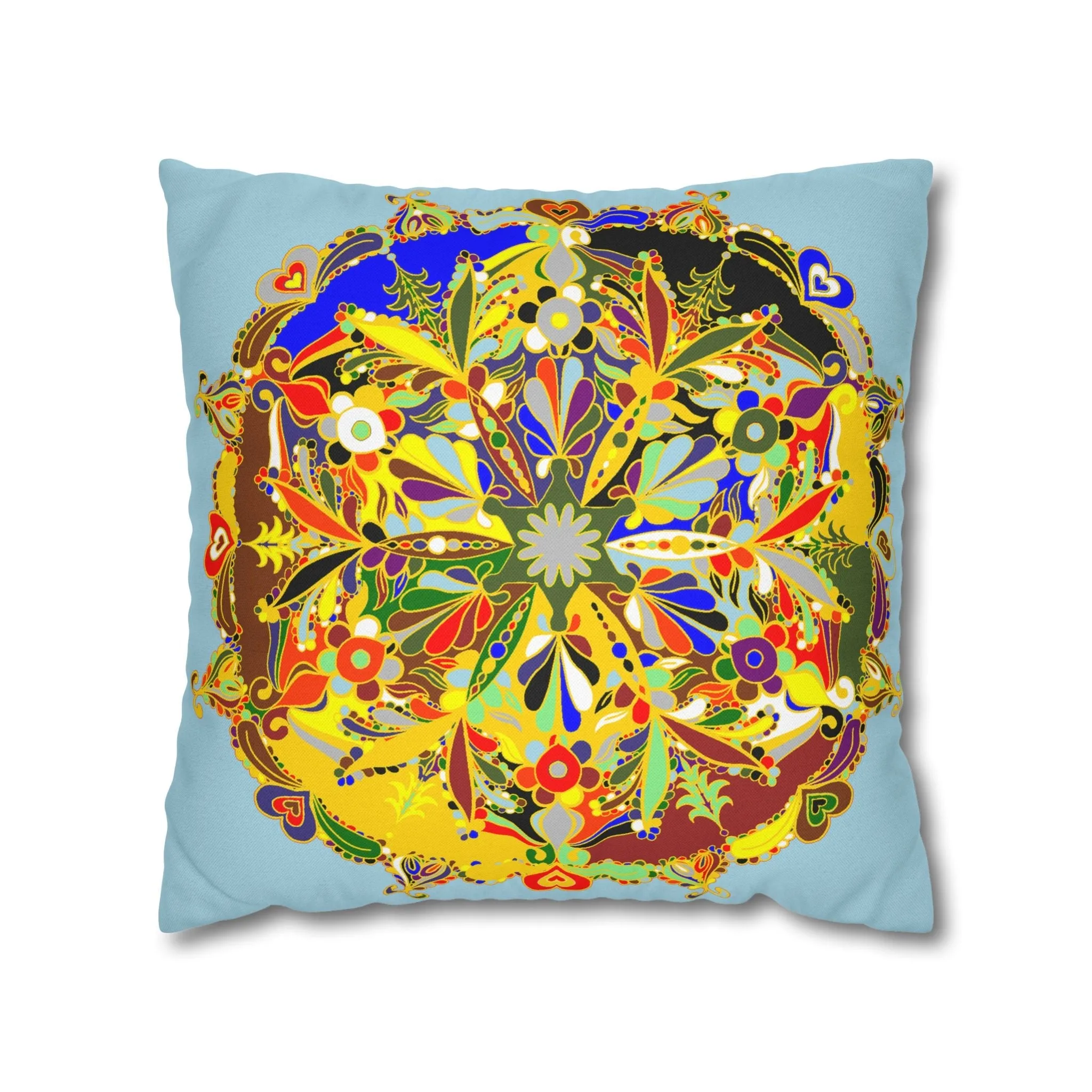 Handmade Mandala Design Pillowcase - Square Polyester Festive Art