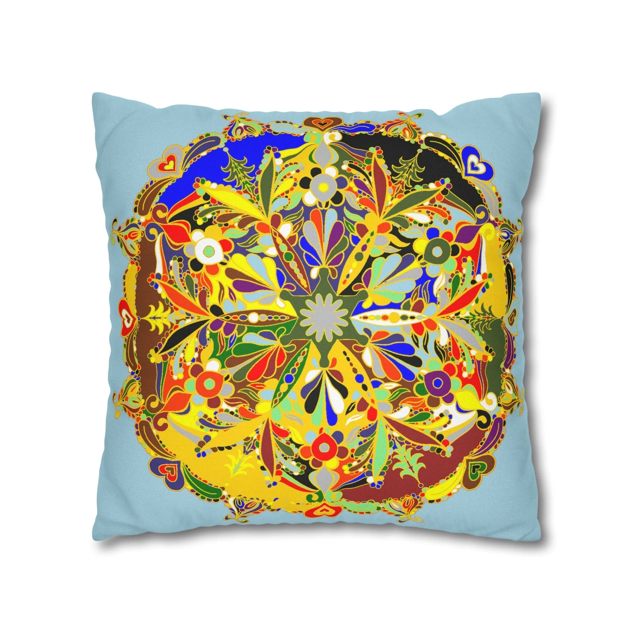 Handmade Mandala Design Pillowcase - Square Polyester Festive Art