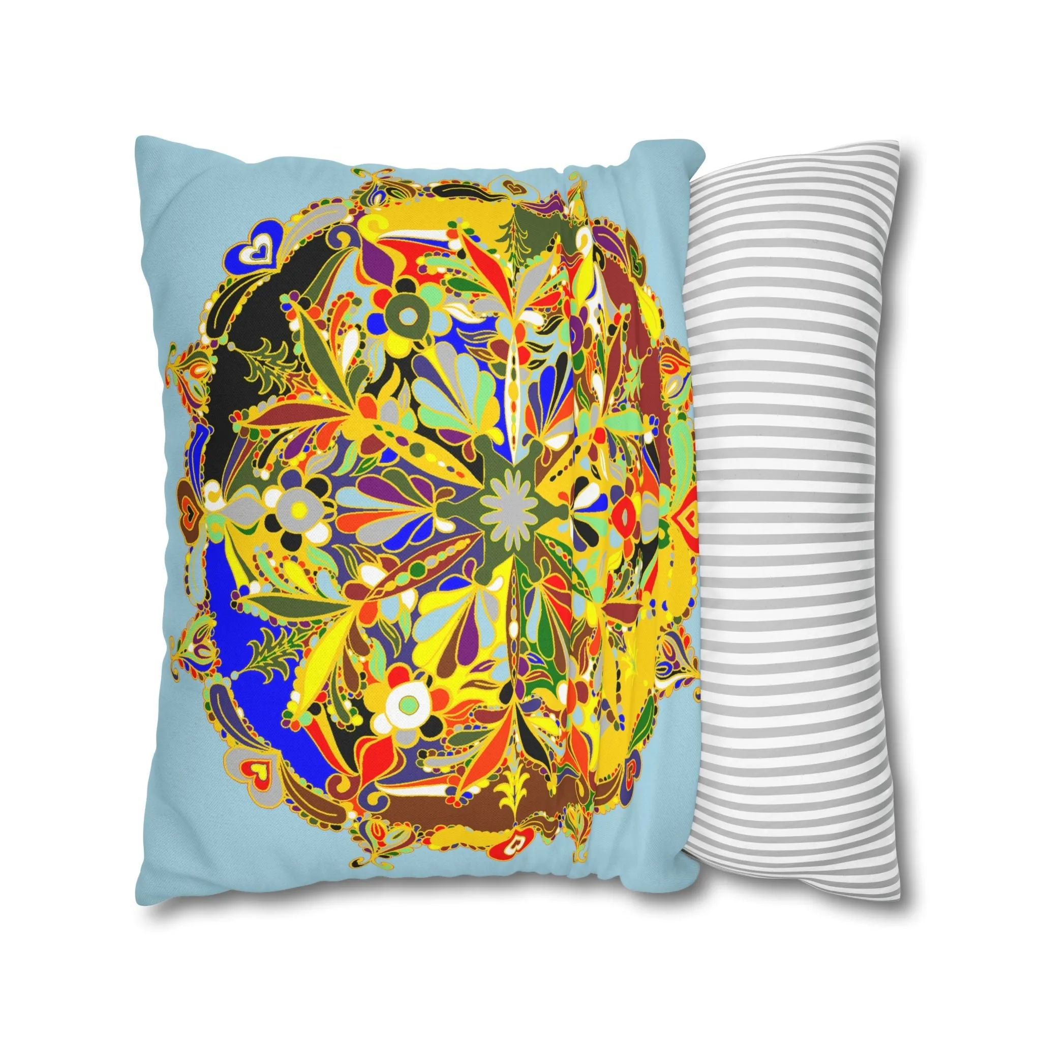 Handmade Mandala Design Pillowcase - Square Polyester Festive Art