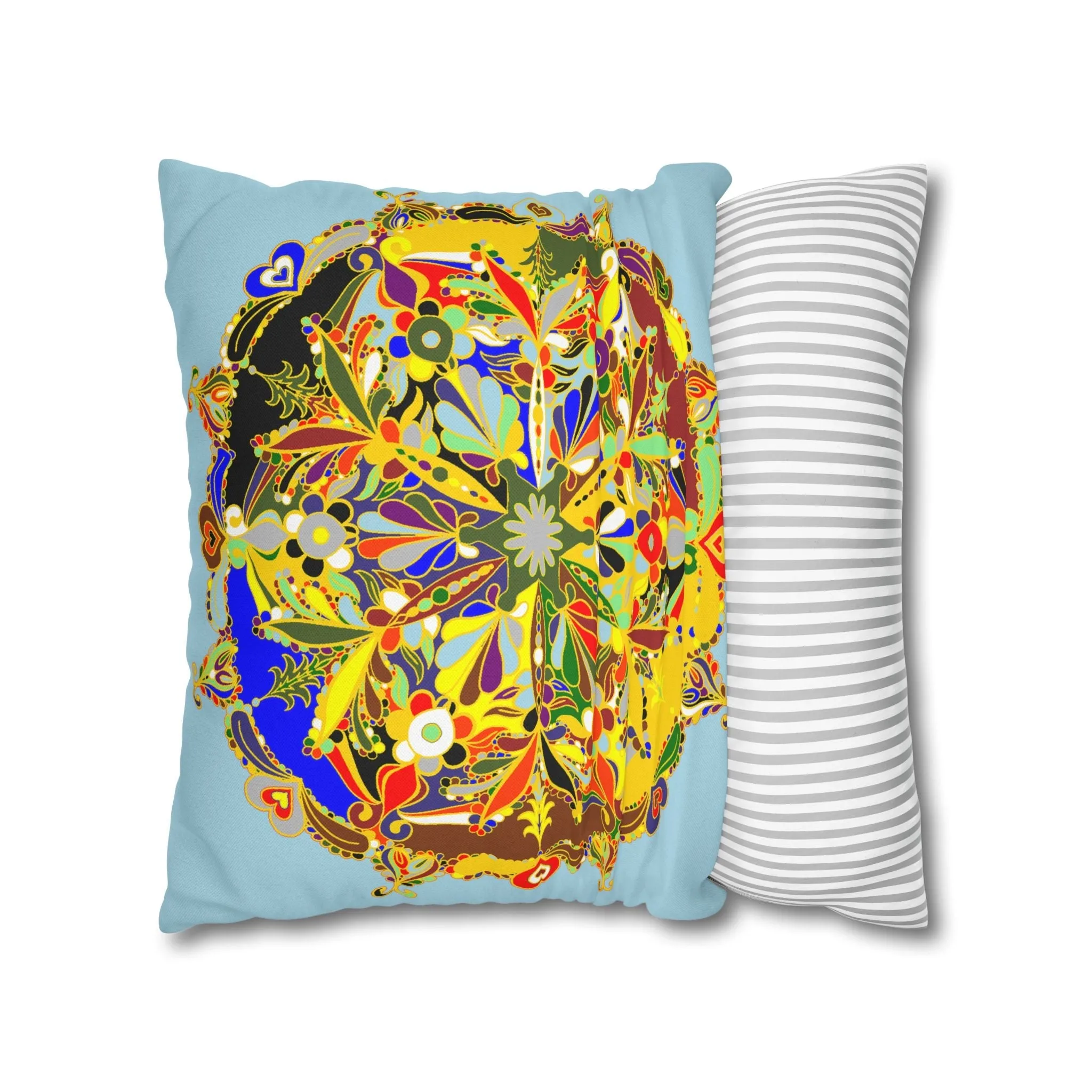 Handmade Mandala Design Pillowcase - Square Polyester Festive Art