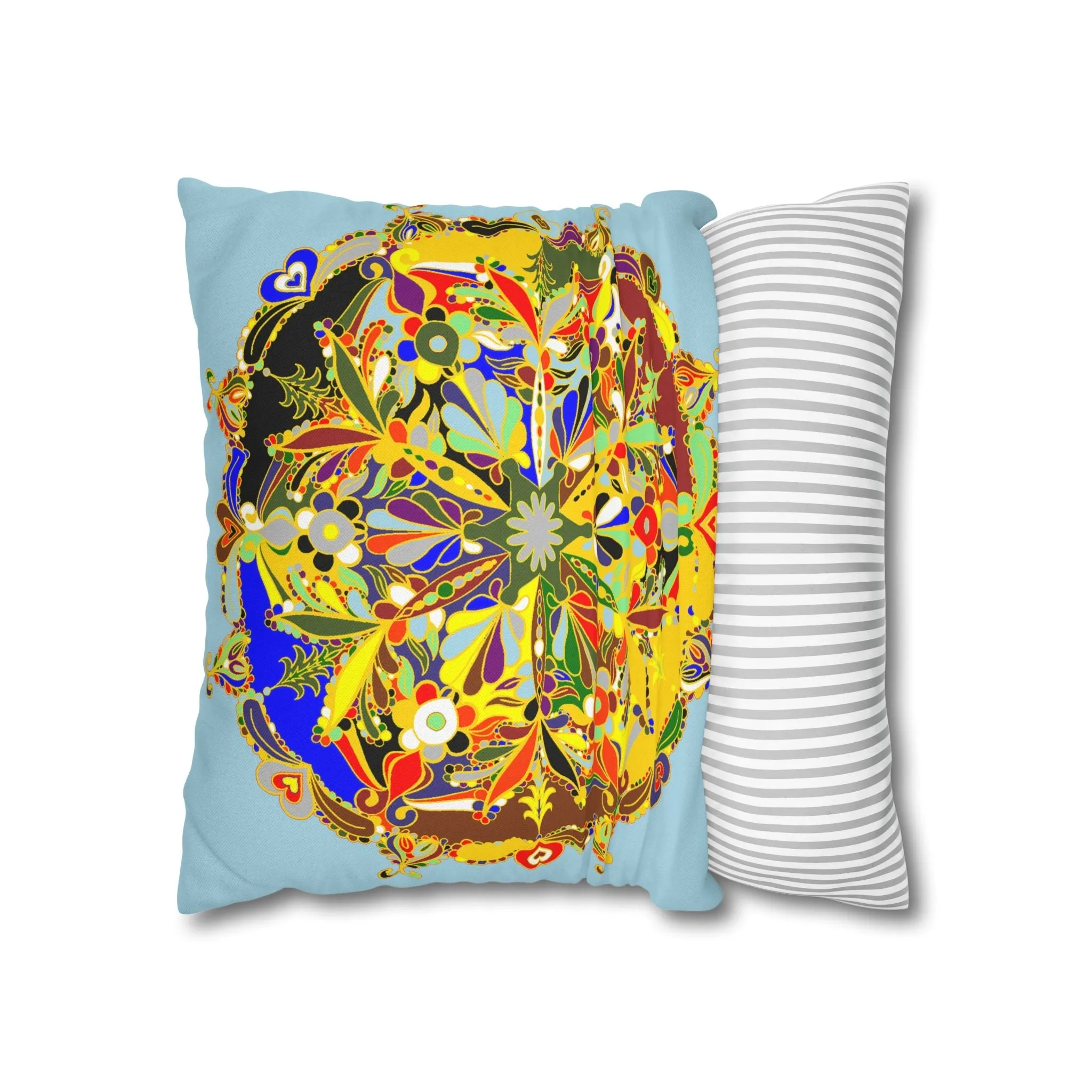 Handmade Mandala Design Pillowcase - Square Polyester Festive Art