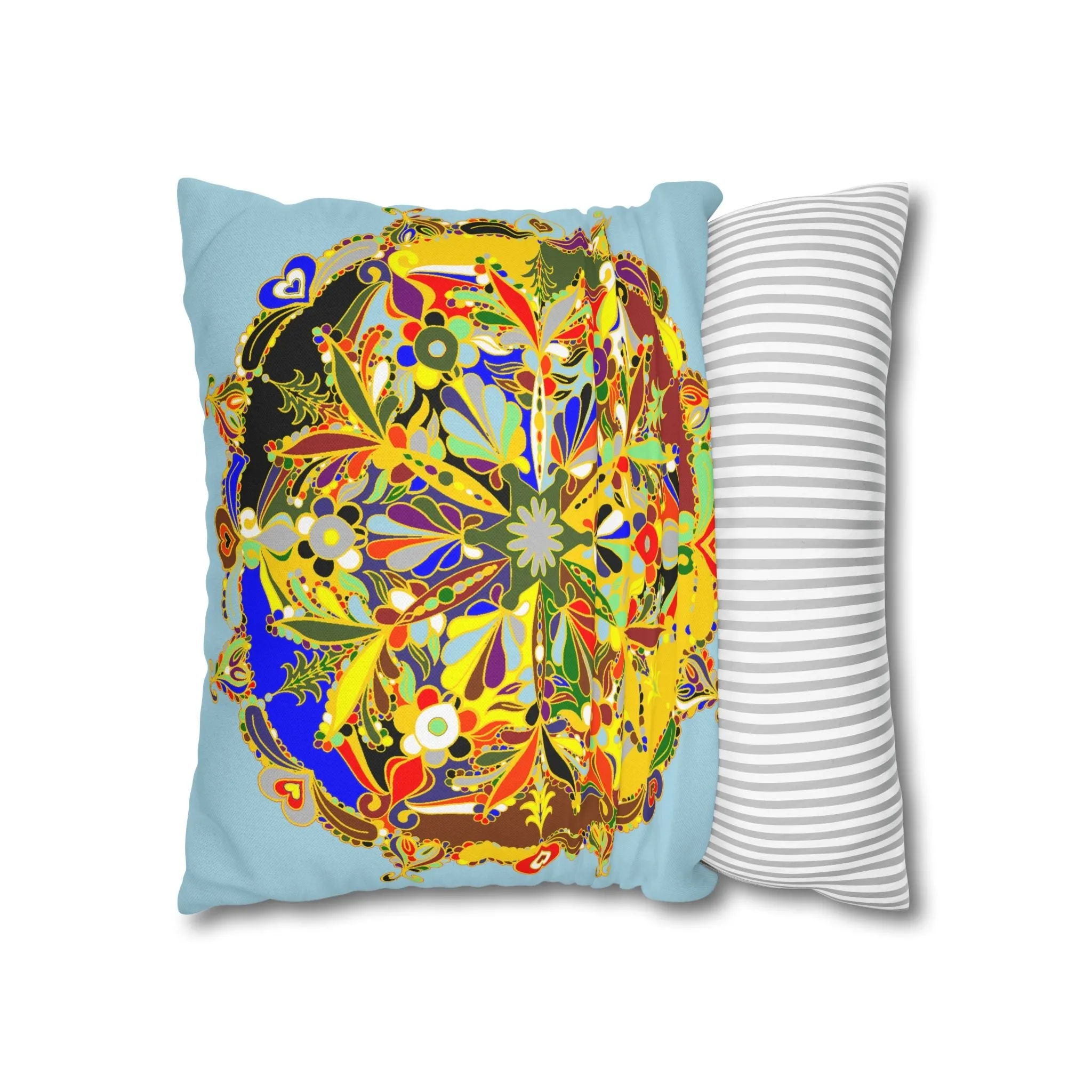 Handmade Mandala Design Pillowcase - Square Polyester Festive Art