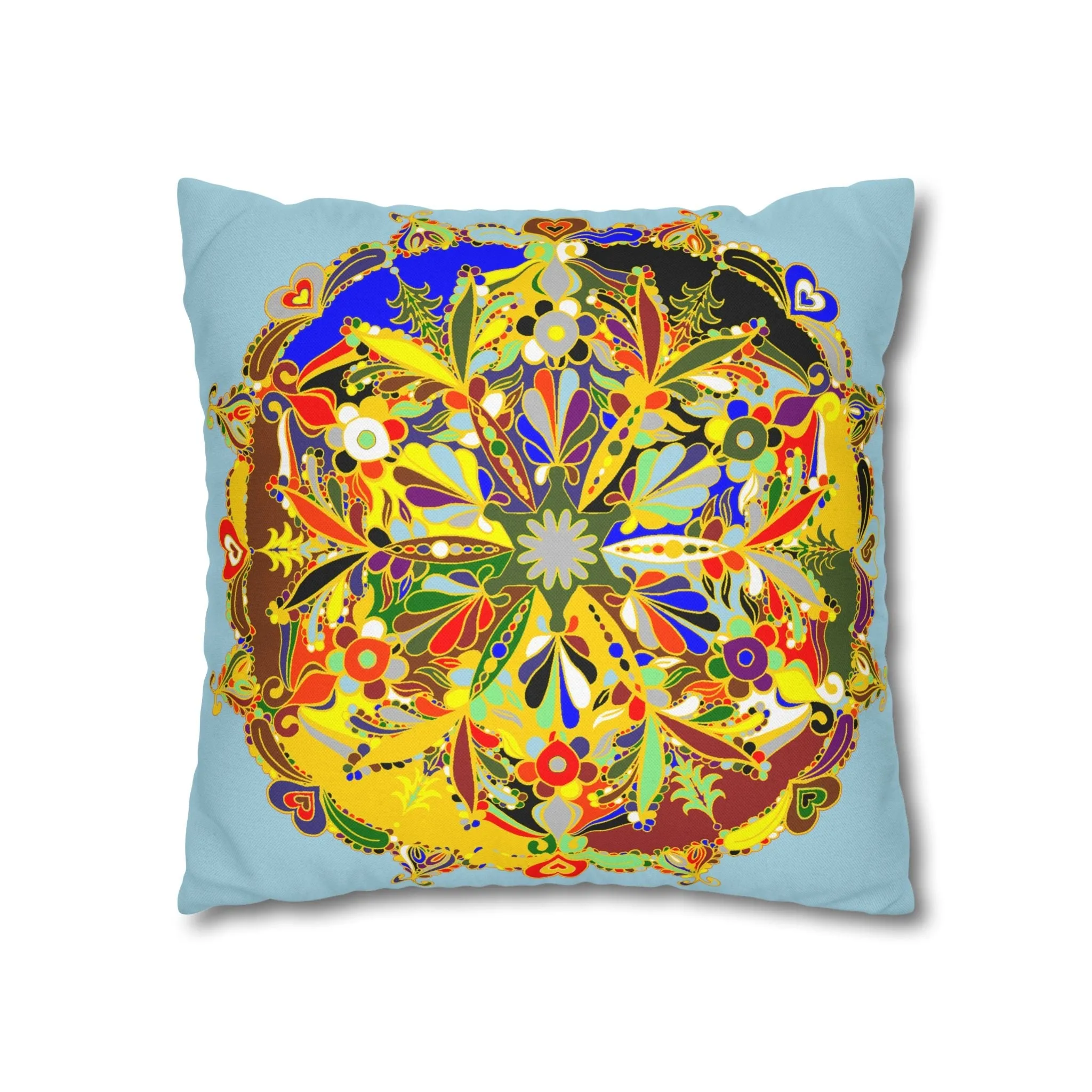 Handmade Mandala Design Pillowcase - Square Polyester Festive Art