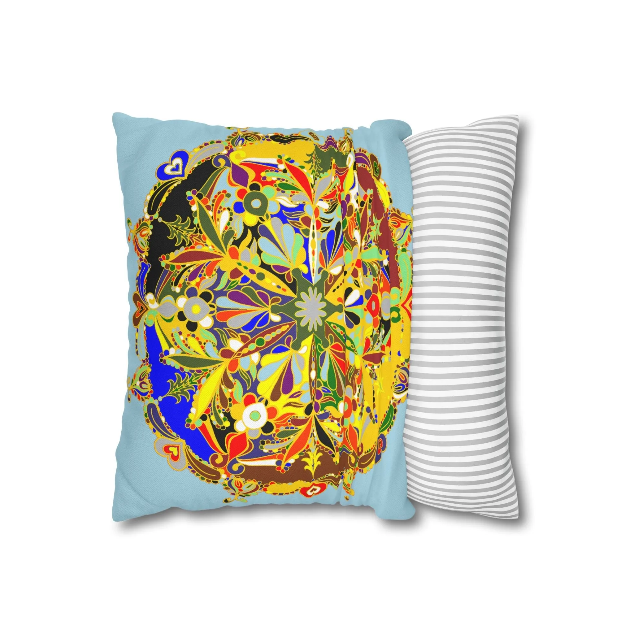 Handmade Mandala Design Pillowcase - Square Polyester Festive Art