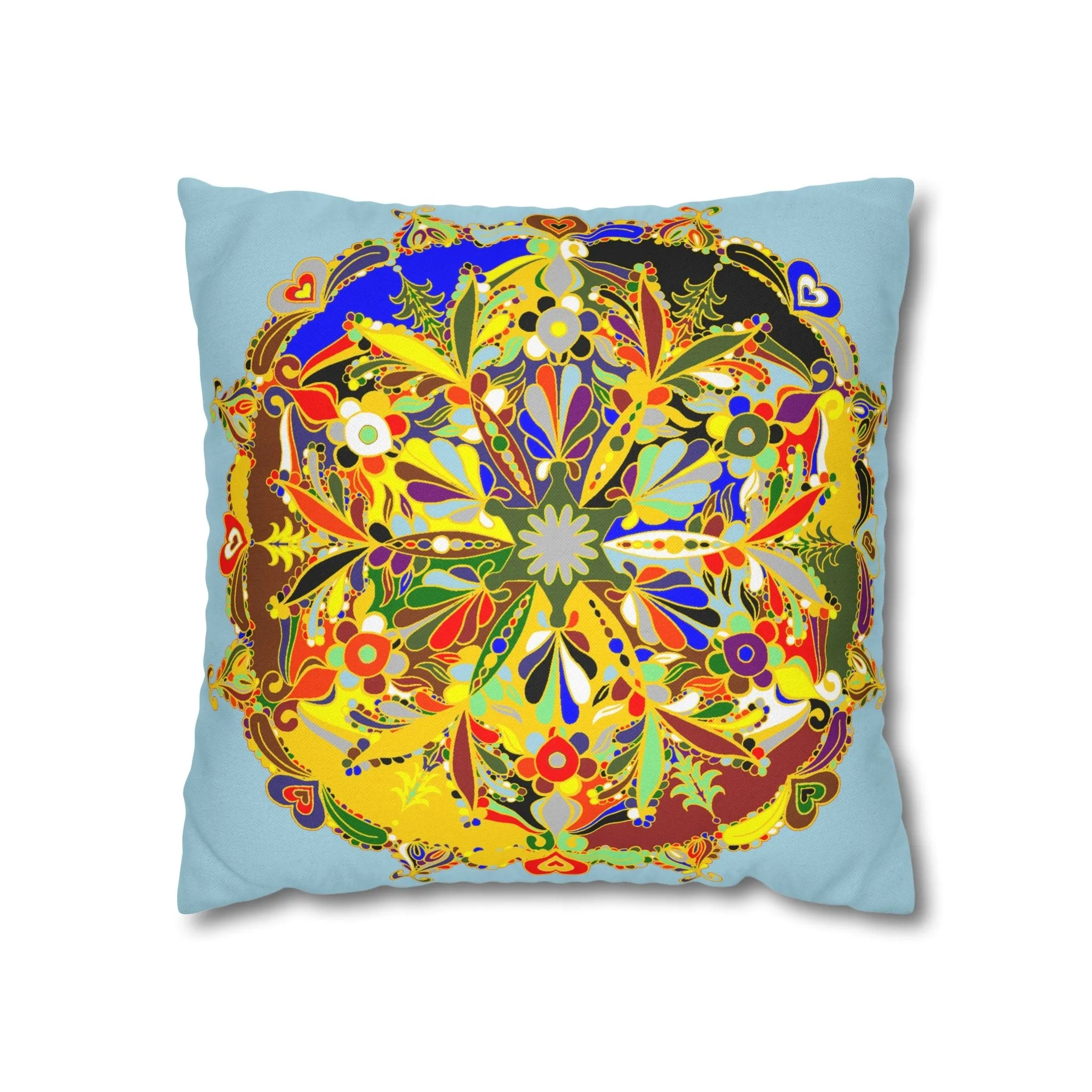 Handmade Mandala Design Pillowcase - Square Polyester Festive Art