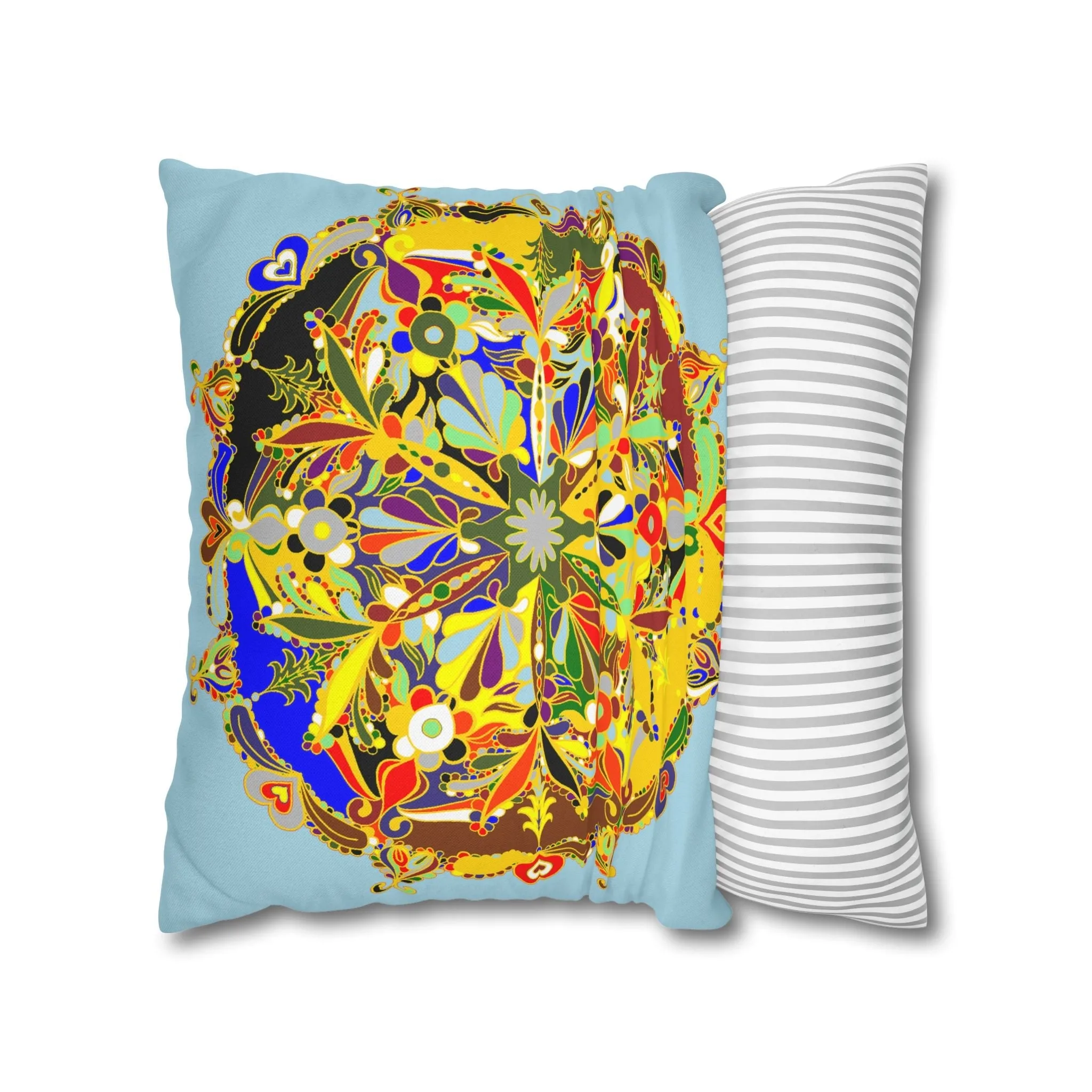 Handmade Mandala Design Pillowcase - Square Polyester Festive Art