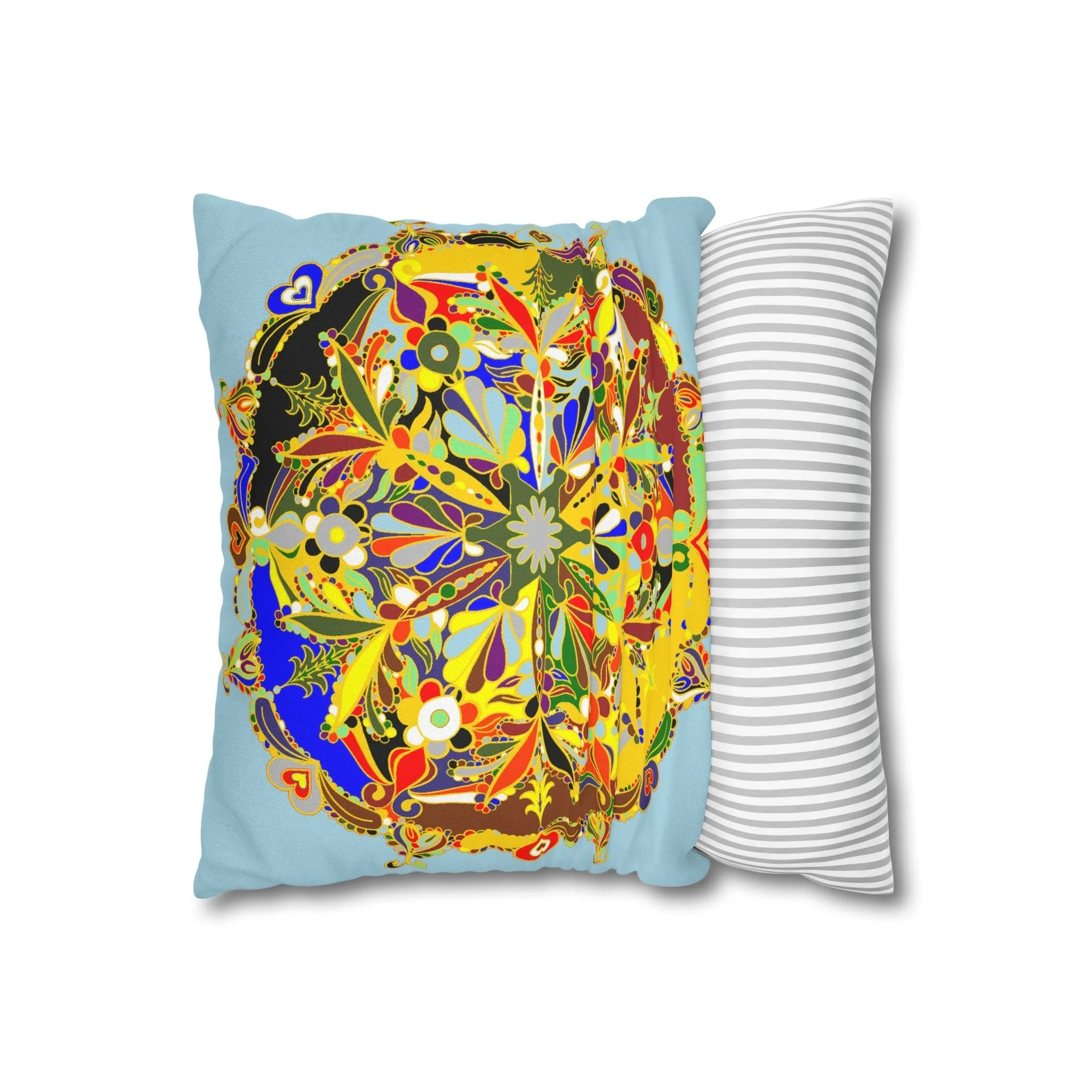 Handmade Mandala Design Pillowcase - Square Polyester Festive Art