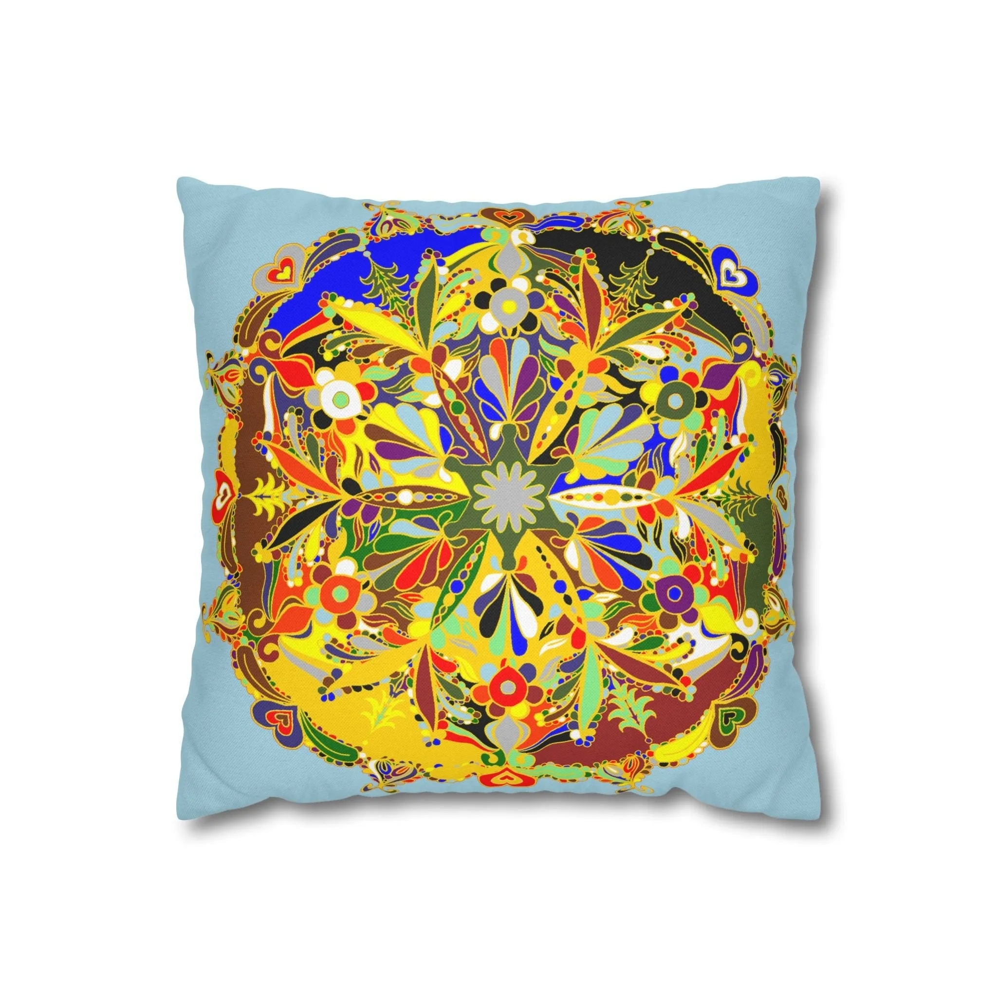 Handmade Mandala Design Pillowcase - Square Polyester Festive Art