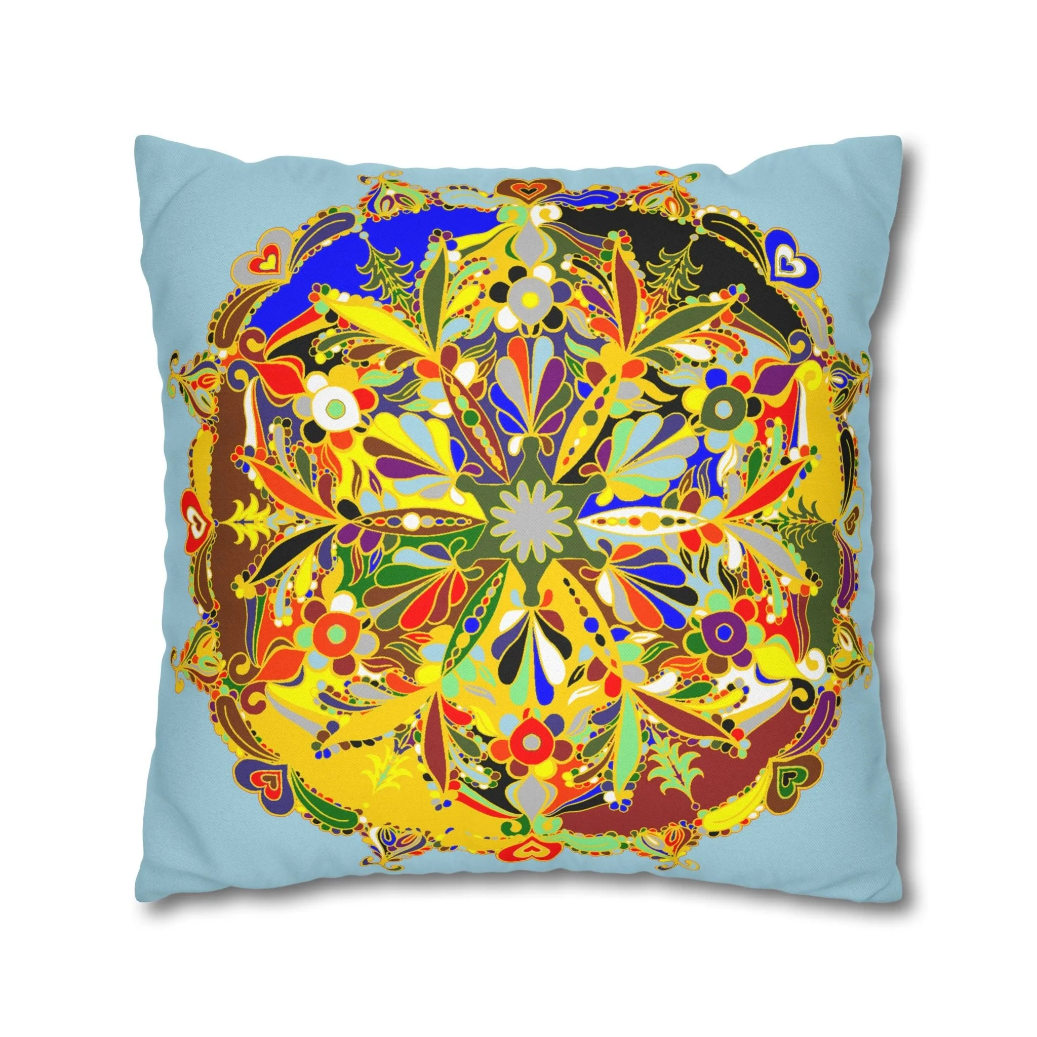 Handmade Mandala Design Pillowcase - Square Polyester Festive Art