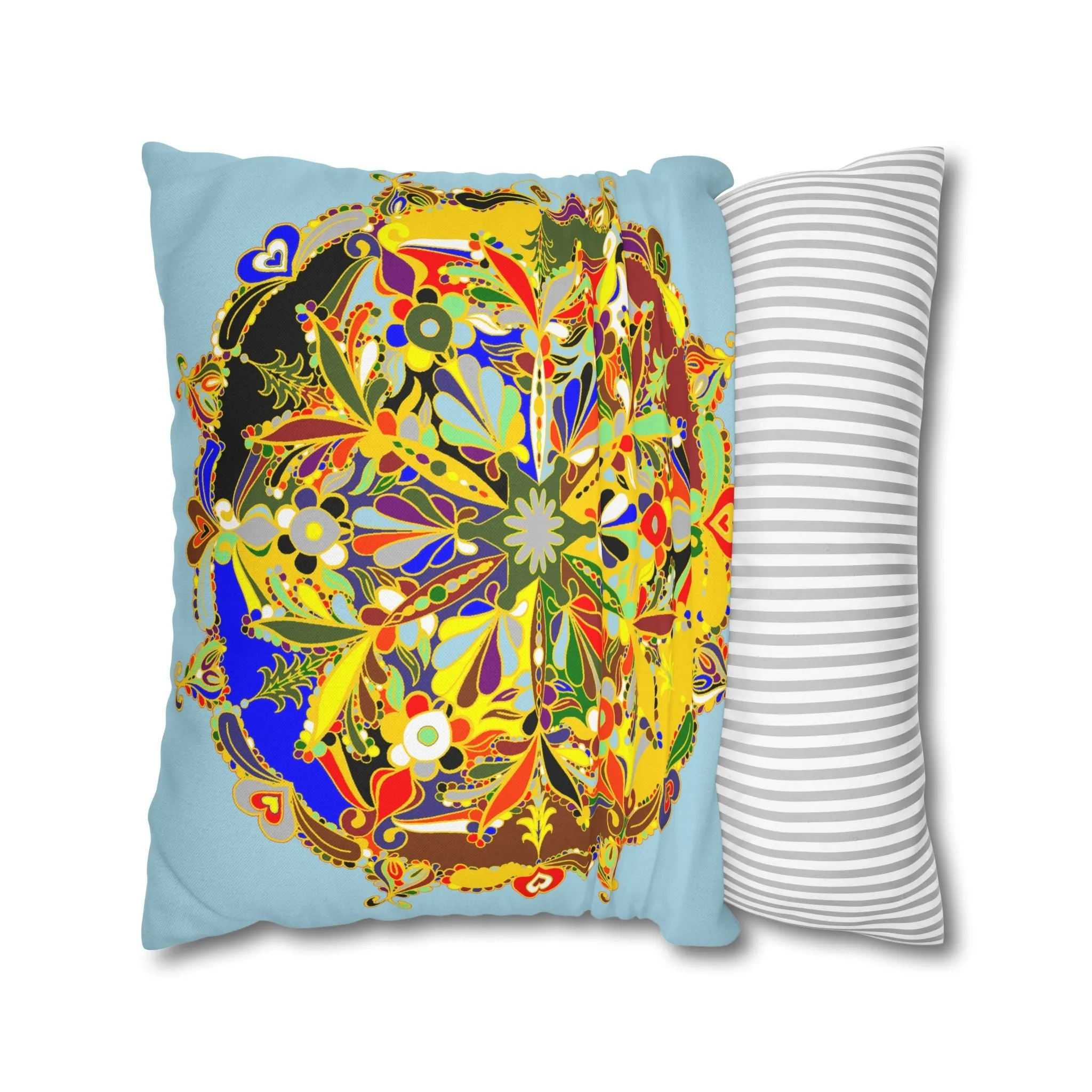 Handmade Mandala Design Pillowcase - Square Polyester Festive Art