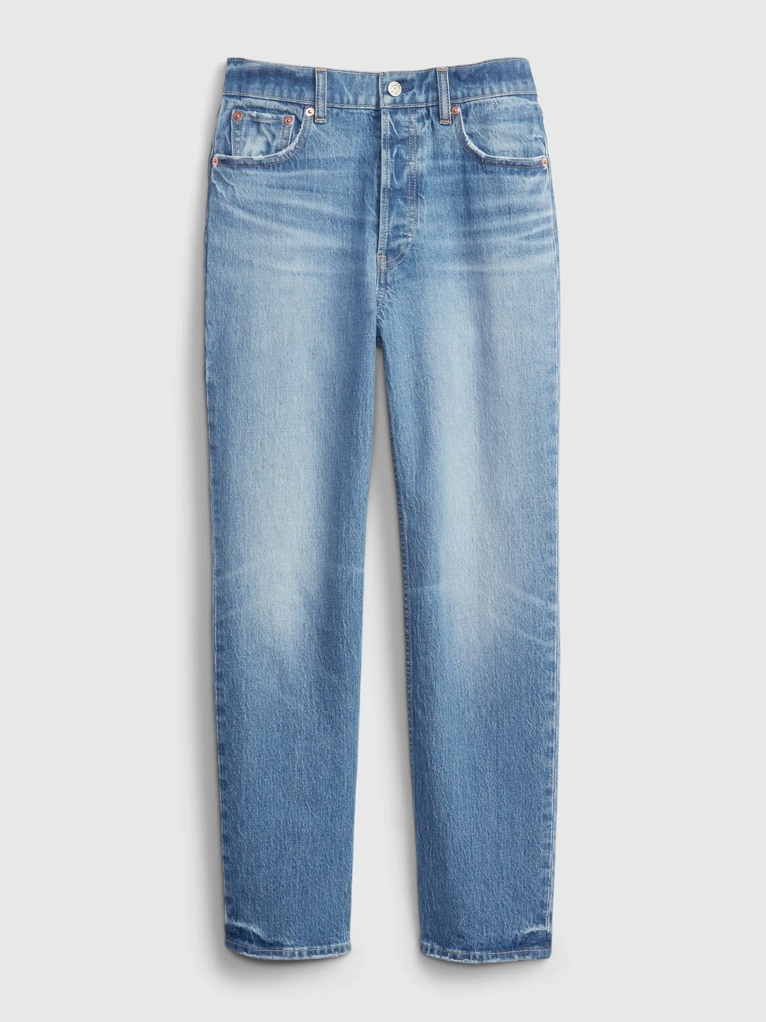 High Rise Cheeky Straight Jeans with Washwell