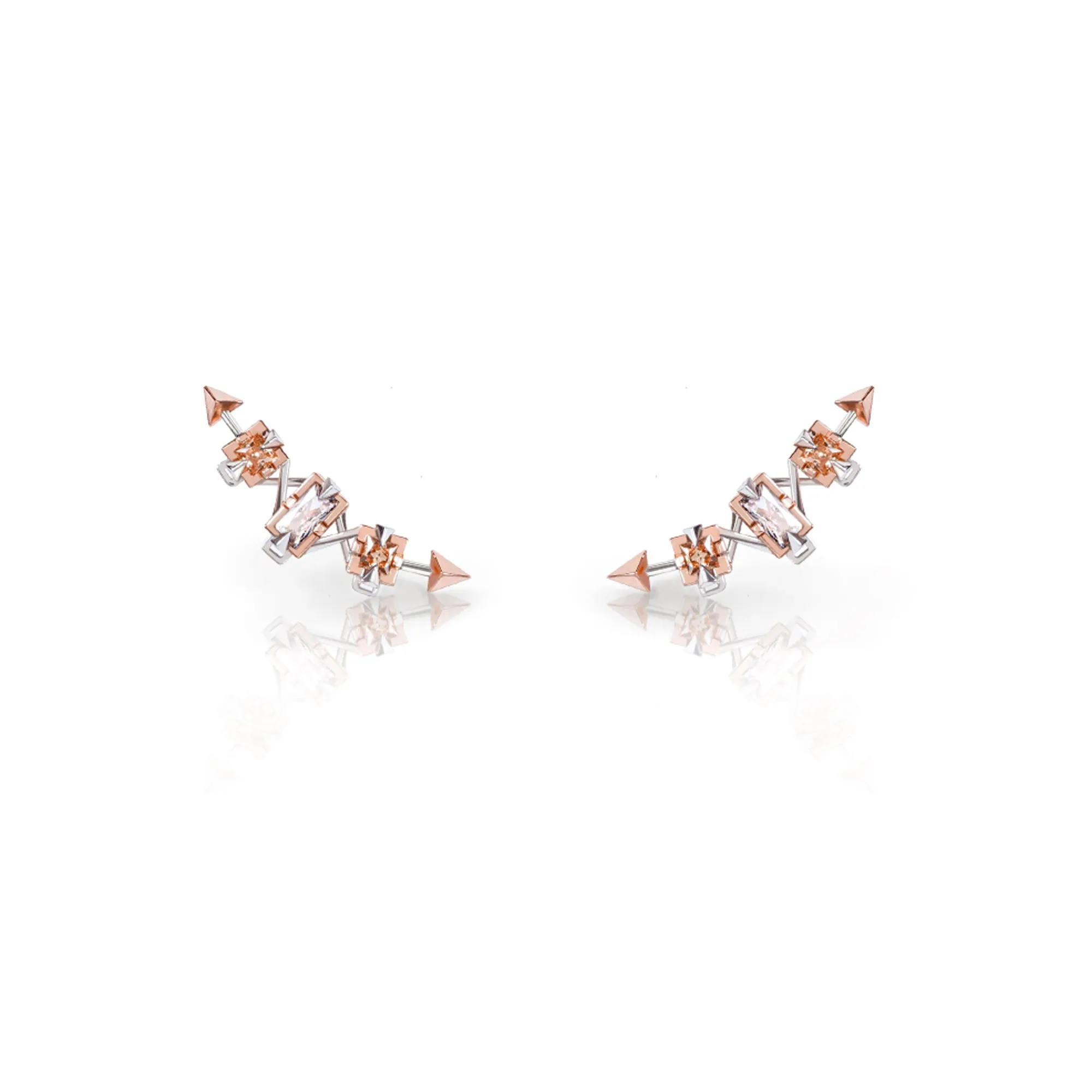 Hunter Earrings [Champagne/White gems]