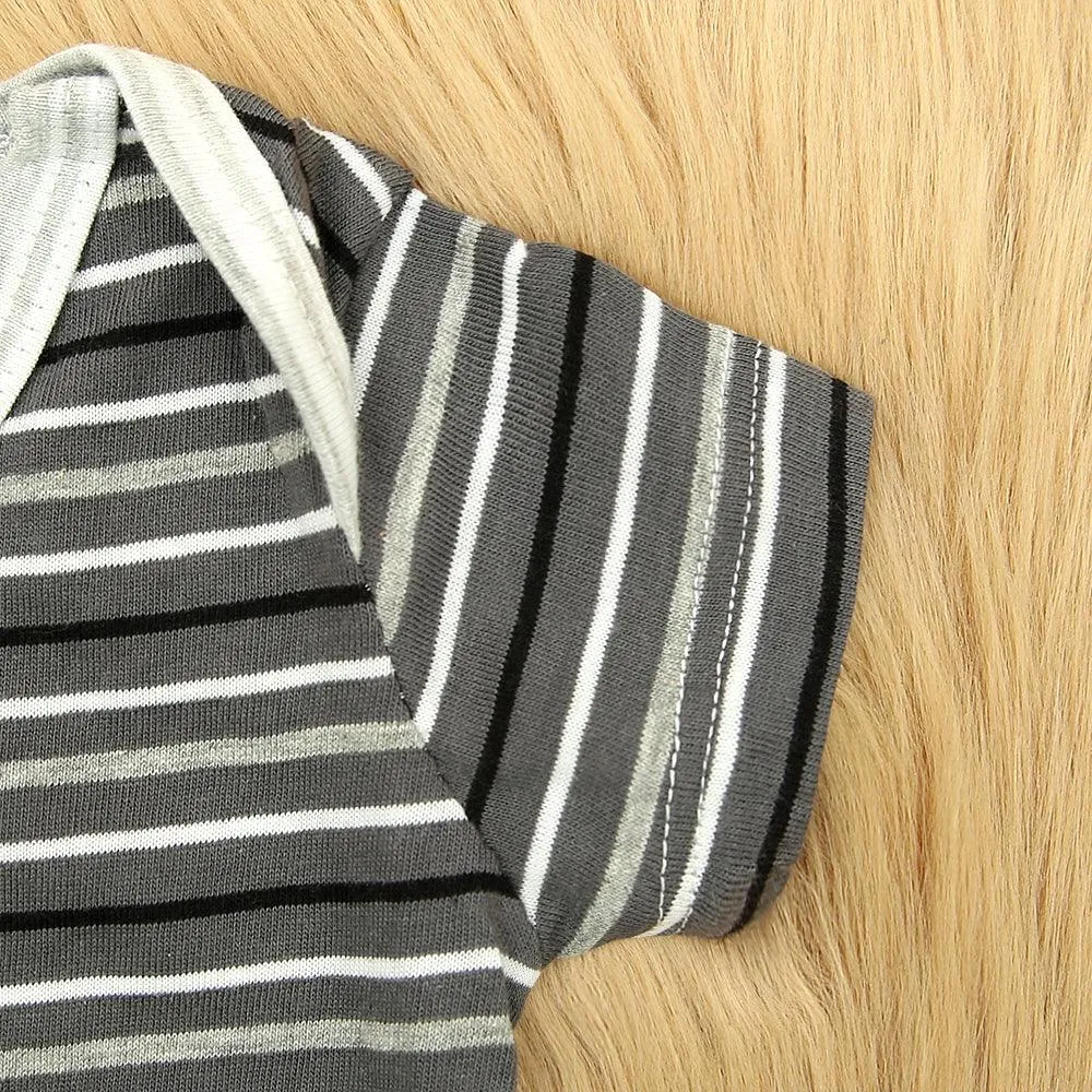 Imported Organic Striped Printed Cotton Baby Suite