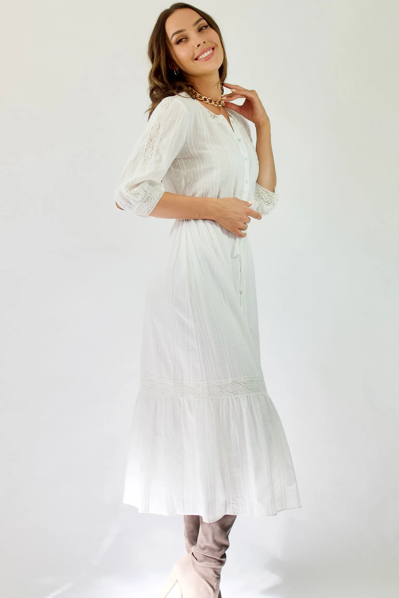 Indra Dress- White lace