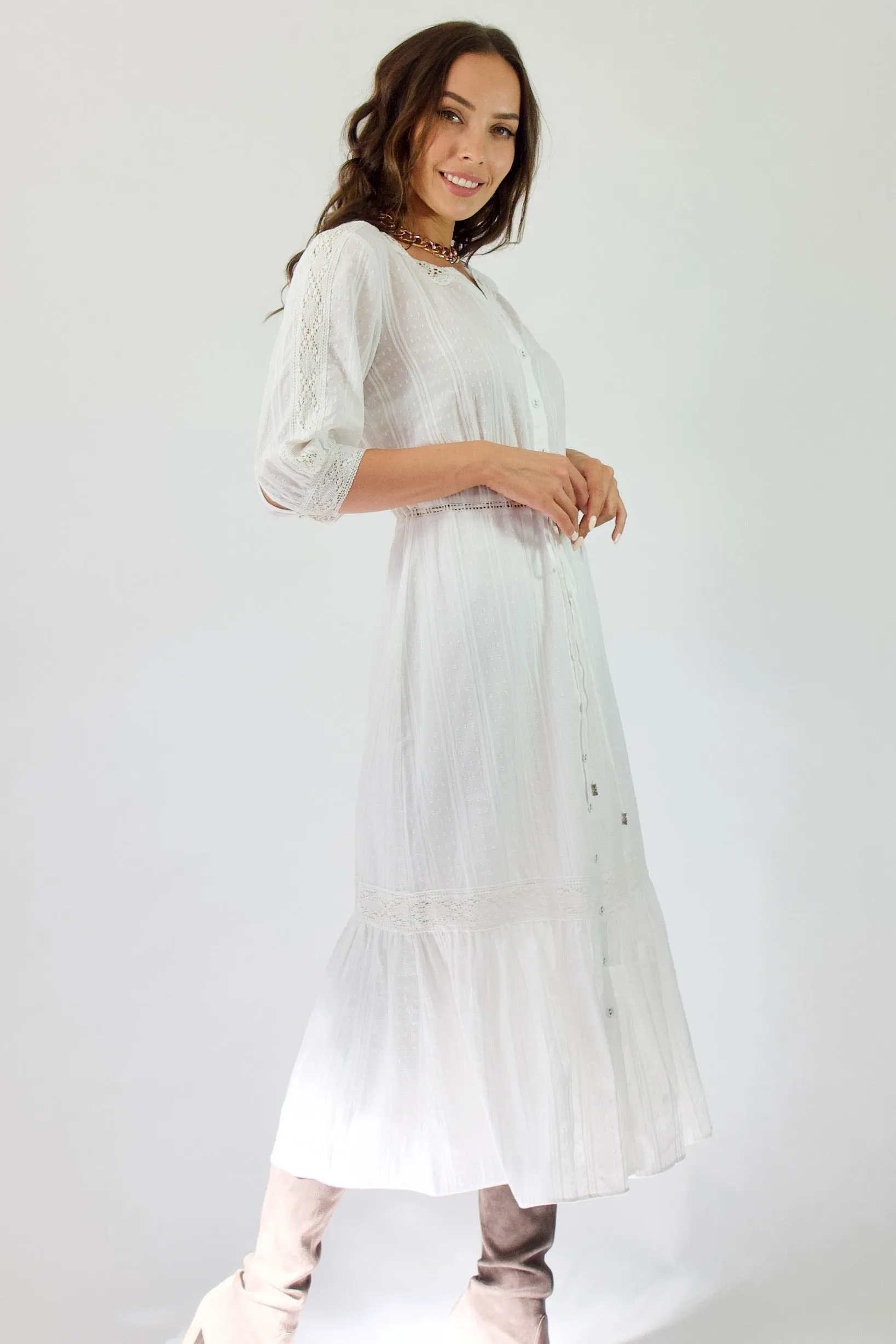 Indra Dress- White lace