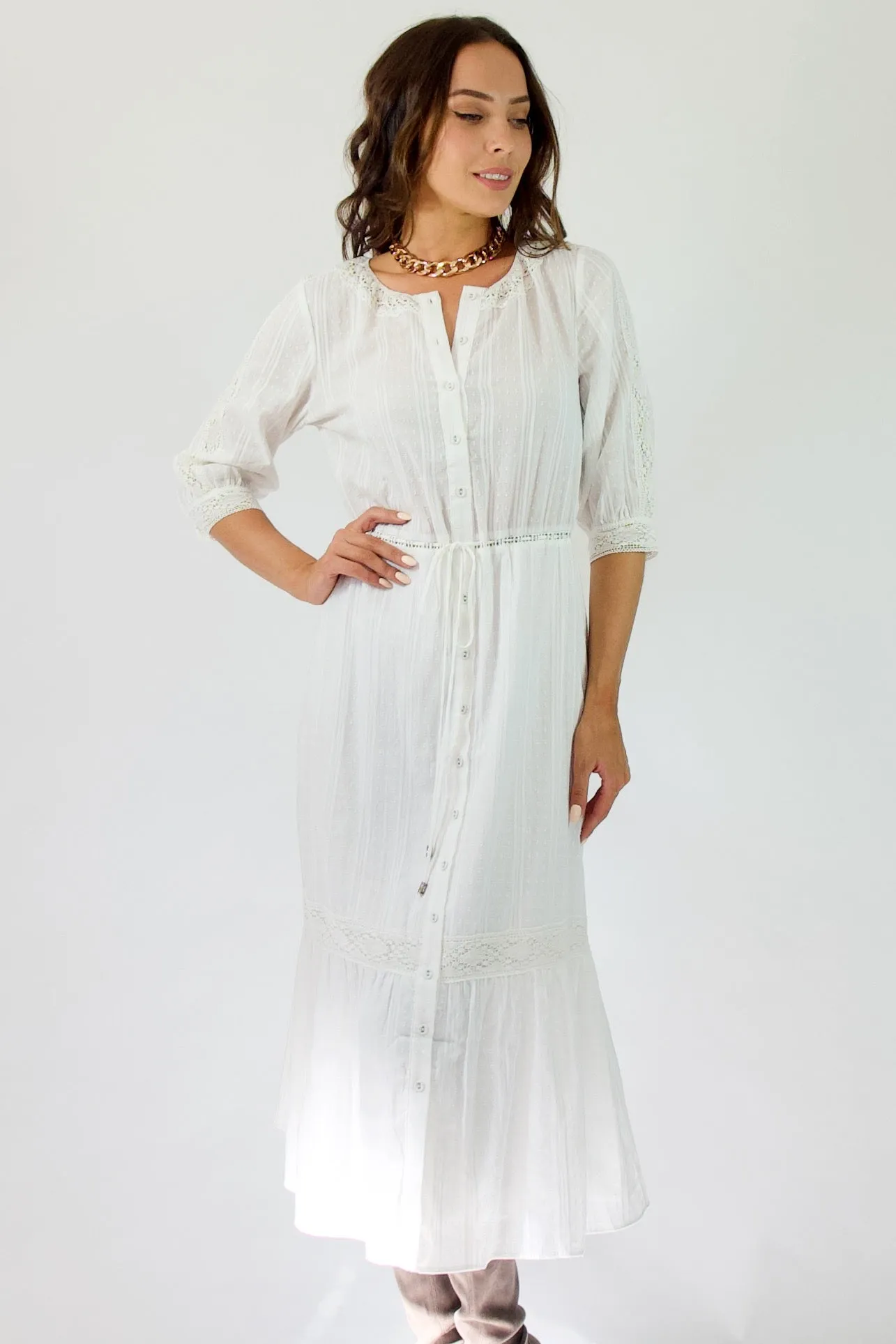 Indra Dress- White lace