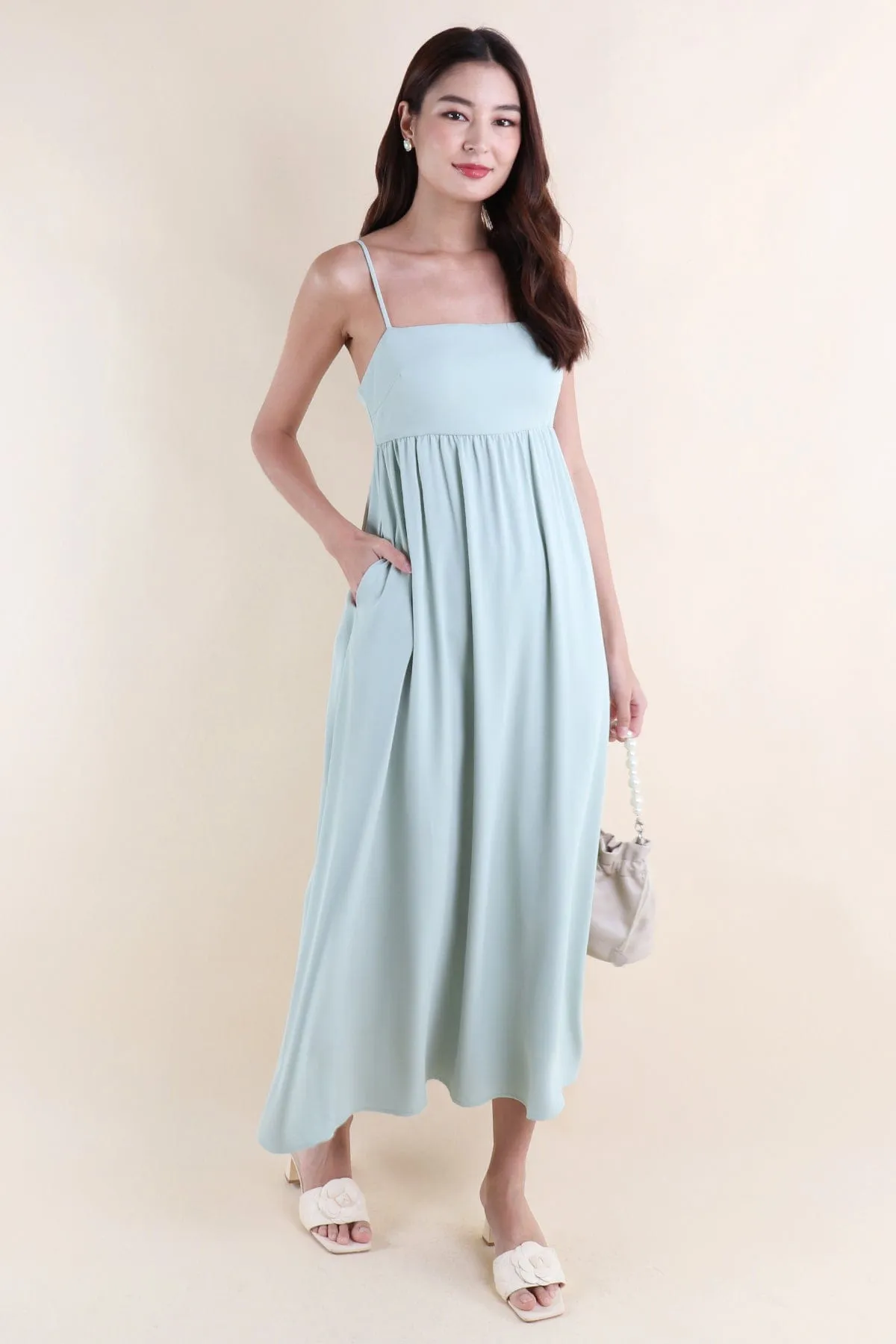 JENESIS MAXI DRESS IN MINT SAGE