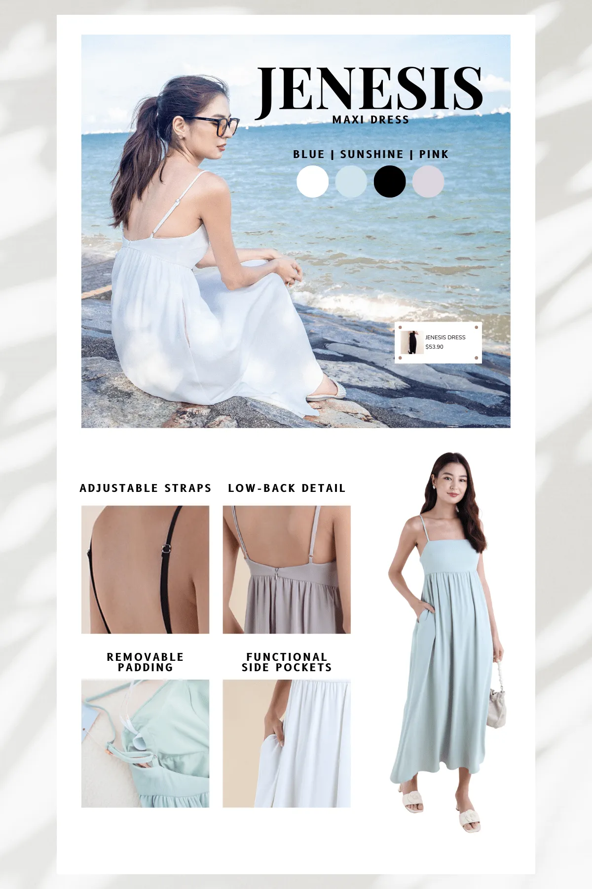 JENESIS MAXI DRESS IN MINT SAGE