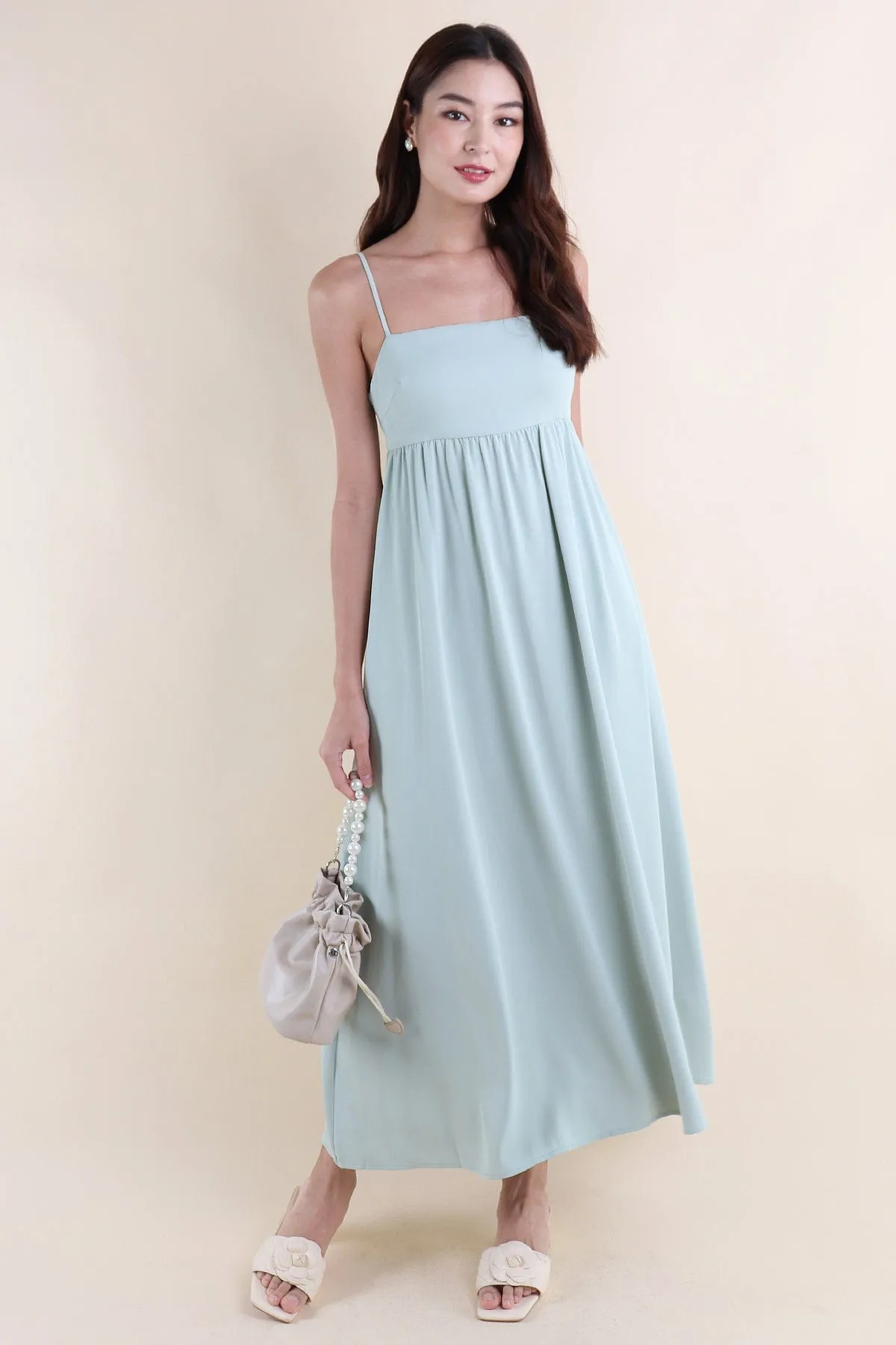 JENESIS MAXI DRESS IN MINT SAGE