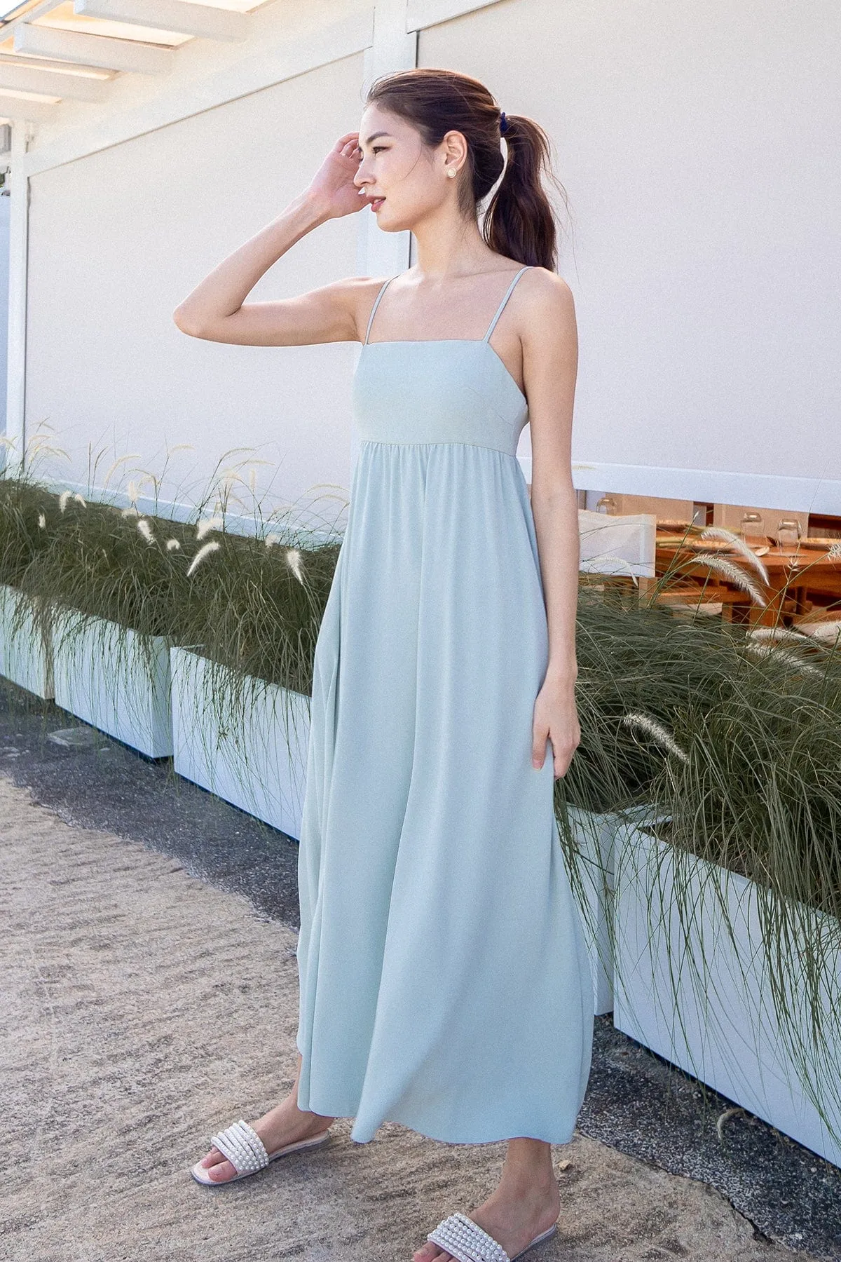 JENESIS MAXI DRESS IN MINT SAGE