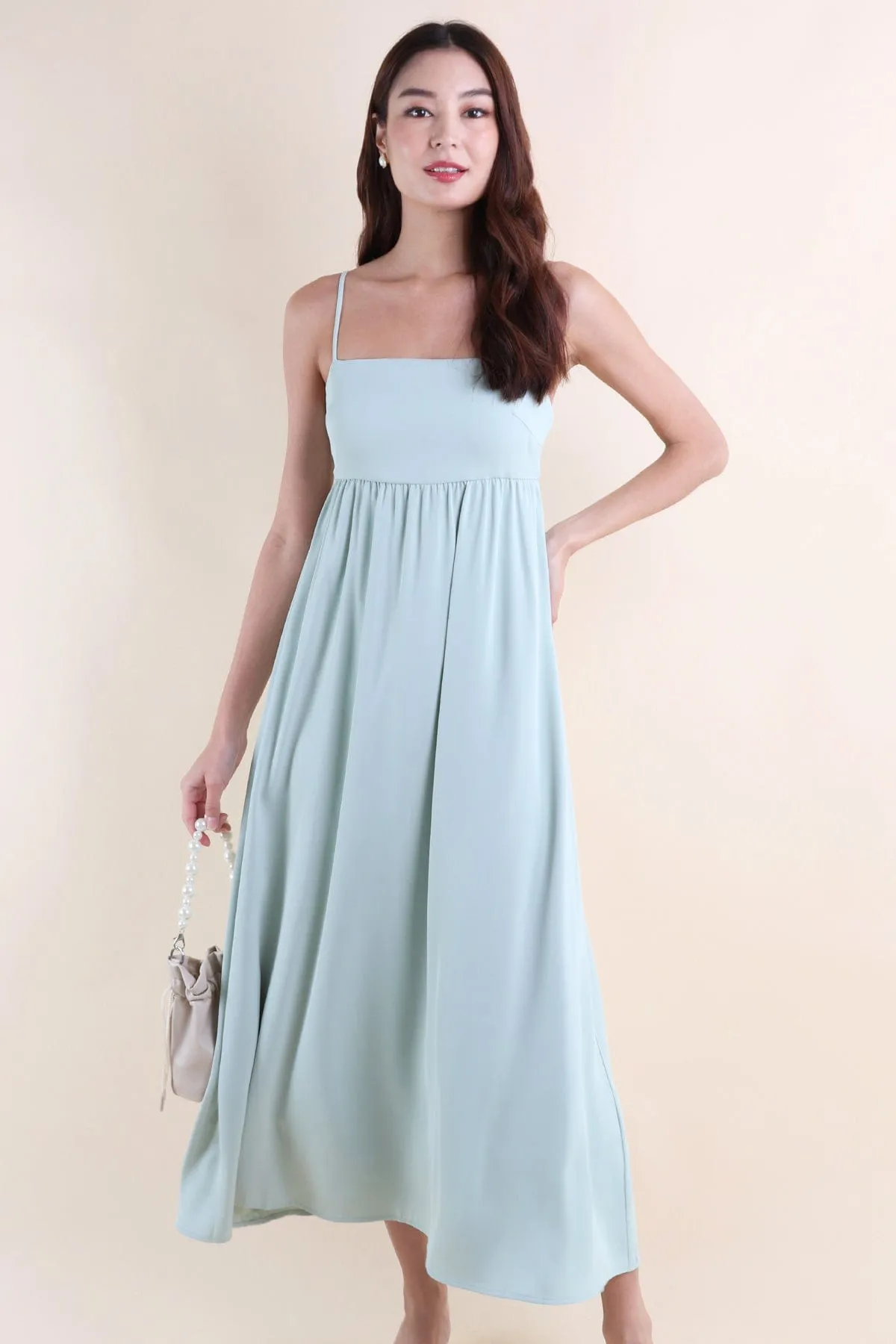 JENESIS MAXI DRESS IN MINT SAGE