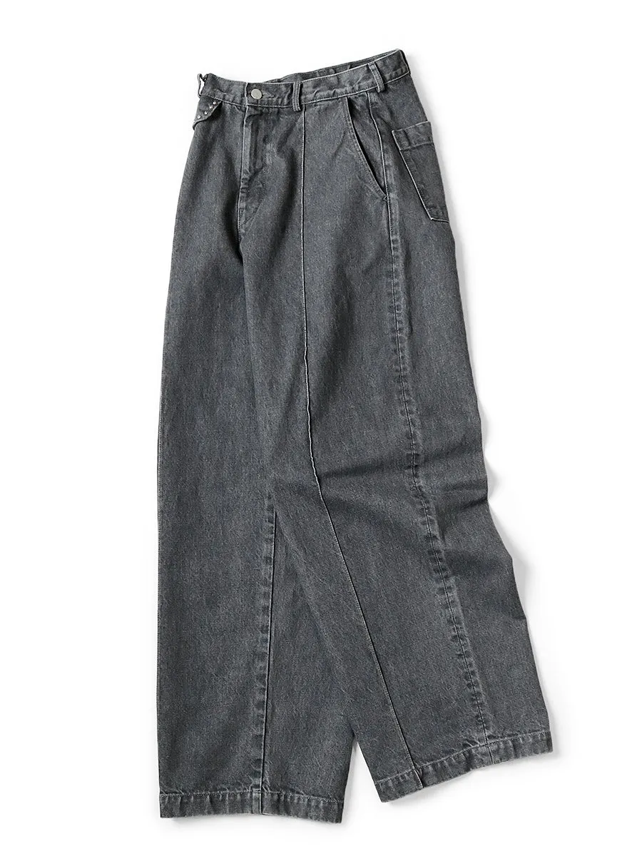 Kapital 14oz Black Denim Boogie Day Buggy Pants