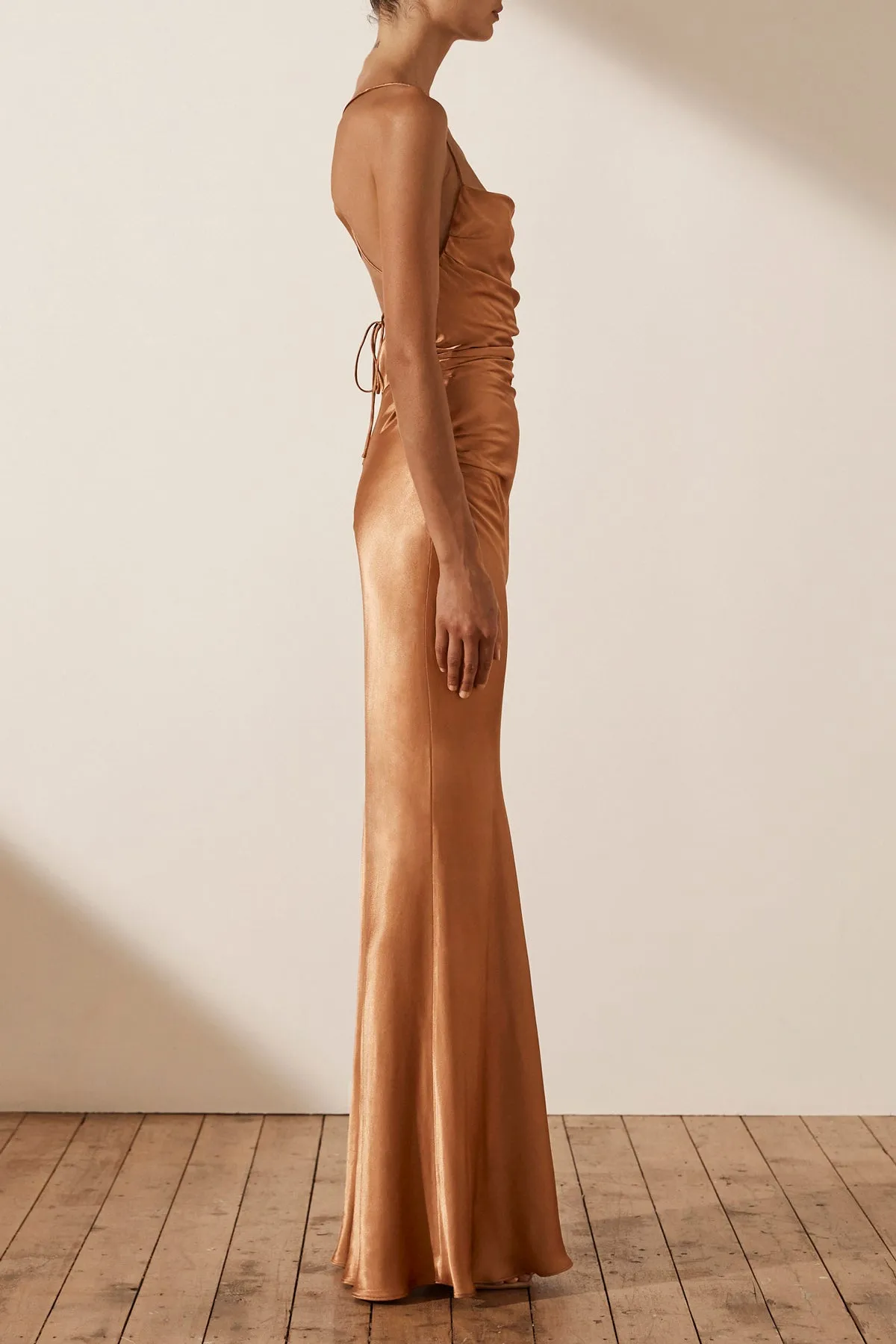 LA LUNE LACE BACK MAXI DRESS - COPPER