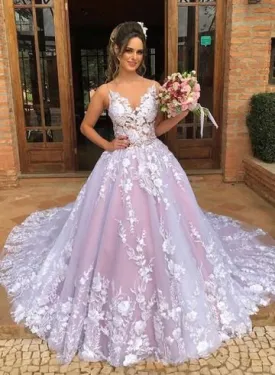 lace appliqué wedding dresses 2020 vestido de noiva boho v neck princess cheap wedding gowns