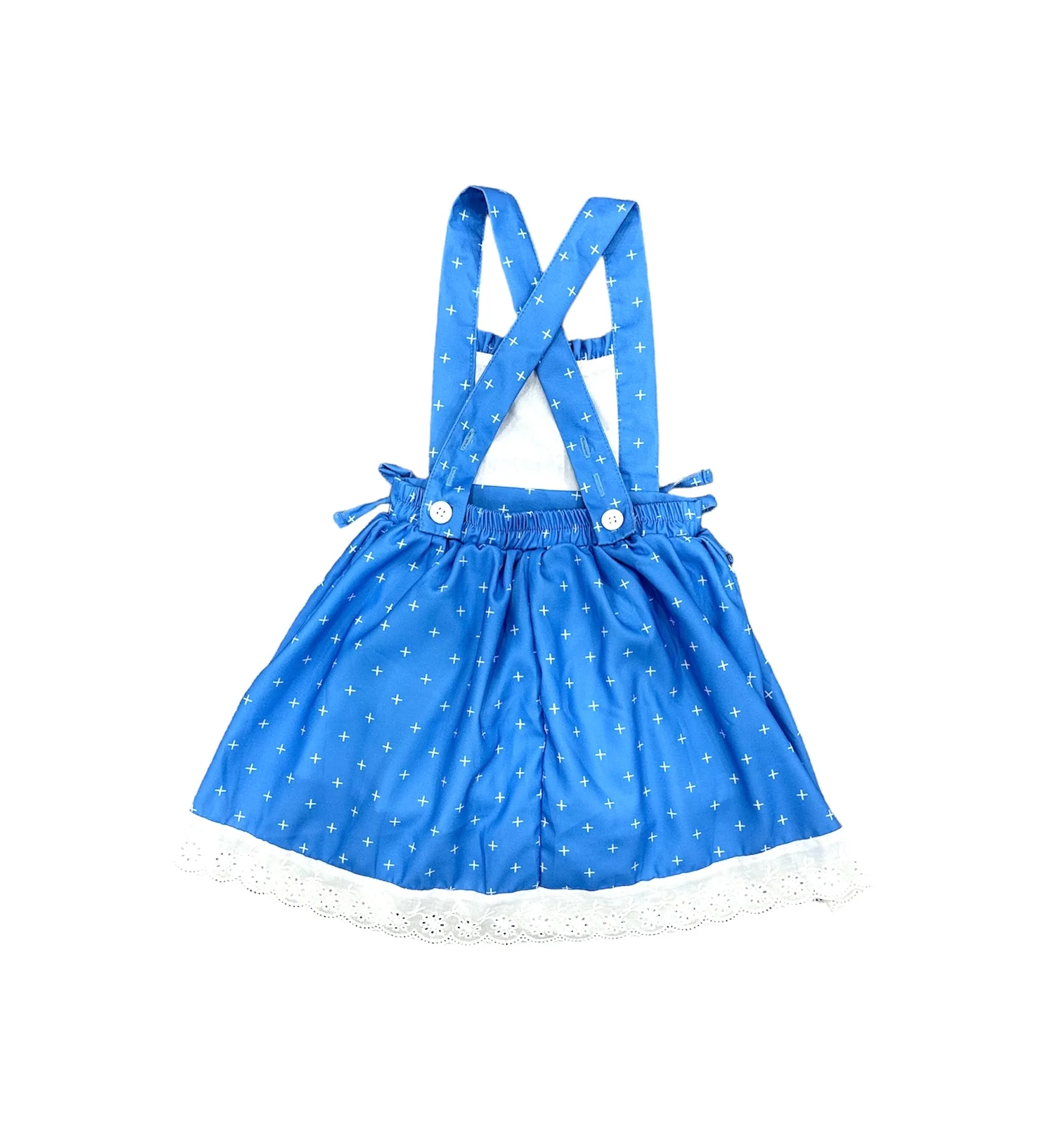 Lace Pinafore - French Blue