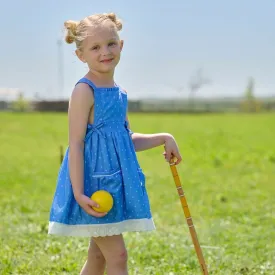 Lace Pinafore - French Blue